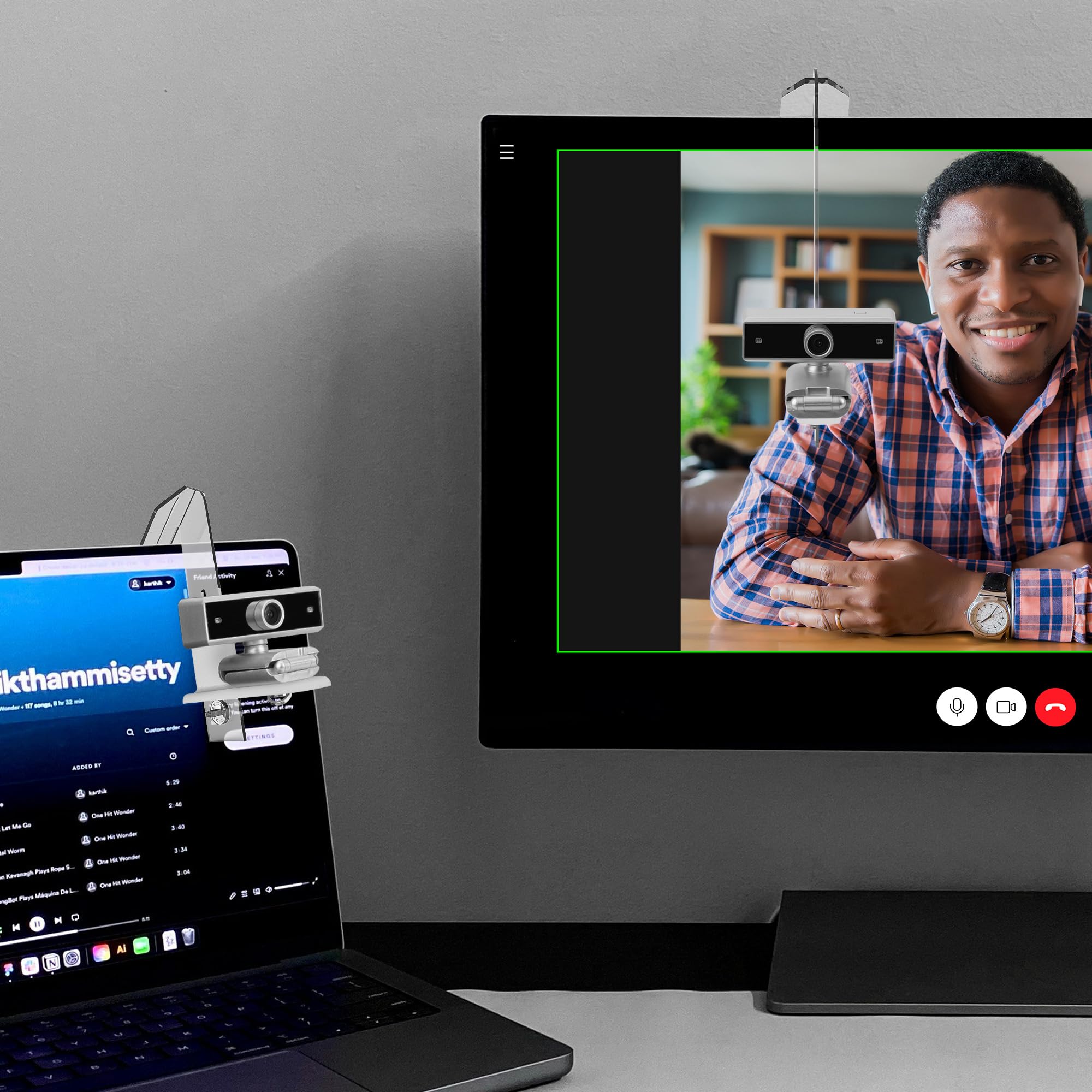 Supporto per webcam in acrilico, supporto per schermo medio, posiziona la webcam ovunque sul monitor, laptop, compatibile con webcam Logitech MX Brio, C922, C920x, C930 (trasparente)