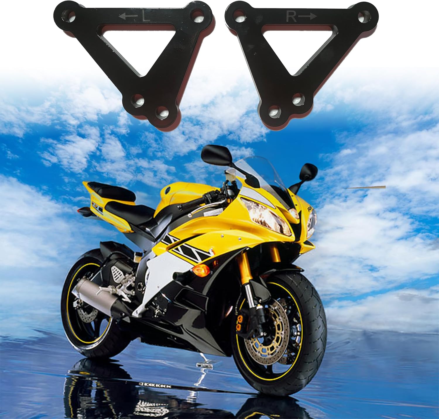 1" or 3" Rear Lowering Kit for Yamaha YZF-R6 1999-2005 & R6S 2006-2009 - Flat-Foot Confidence for Shorter Riders - Drag Racing Stance & Stability - Alloy Steel Relay Arm