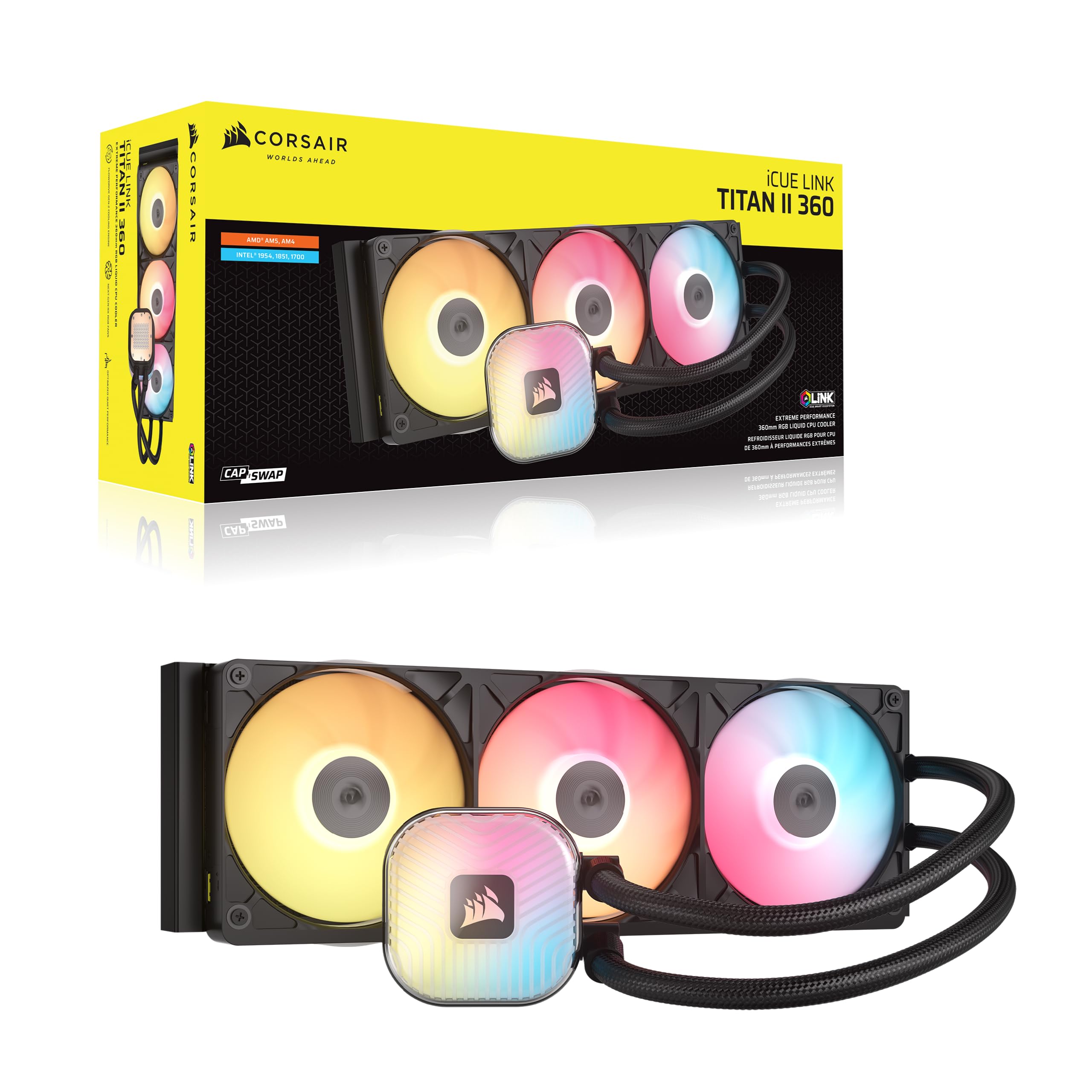 CORSAIR iCUE Link Titan II 360 RX RGB AIO Refroidisseurs Liquides – Noir
