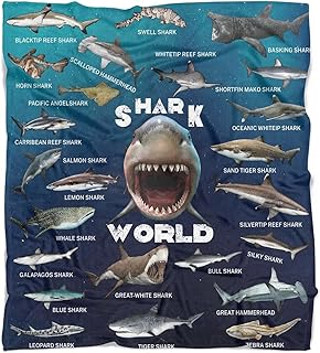 Shark Blanket for Boys Kids Girls Baby Adult Shark Gifts for Shark Lovers Soft Flannel Throw Blanket for Sofa Bed Couch, 60x50 Inch
