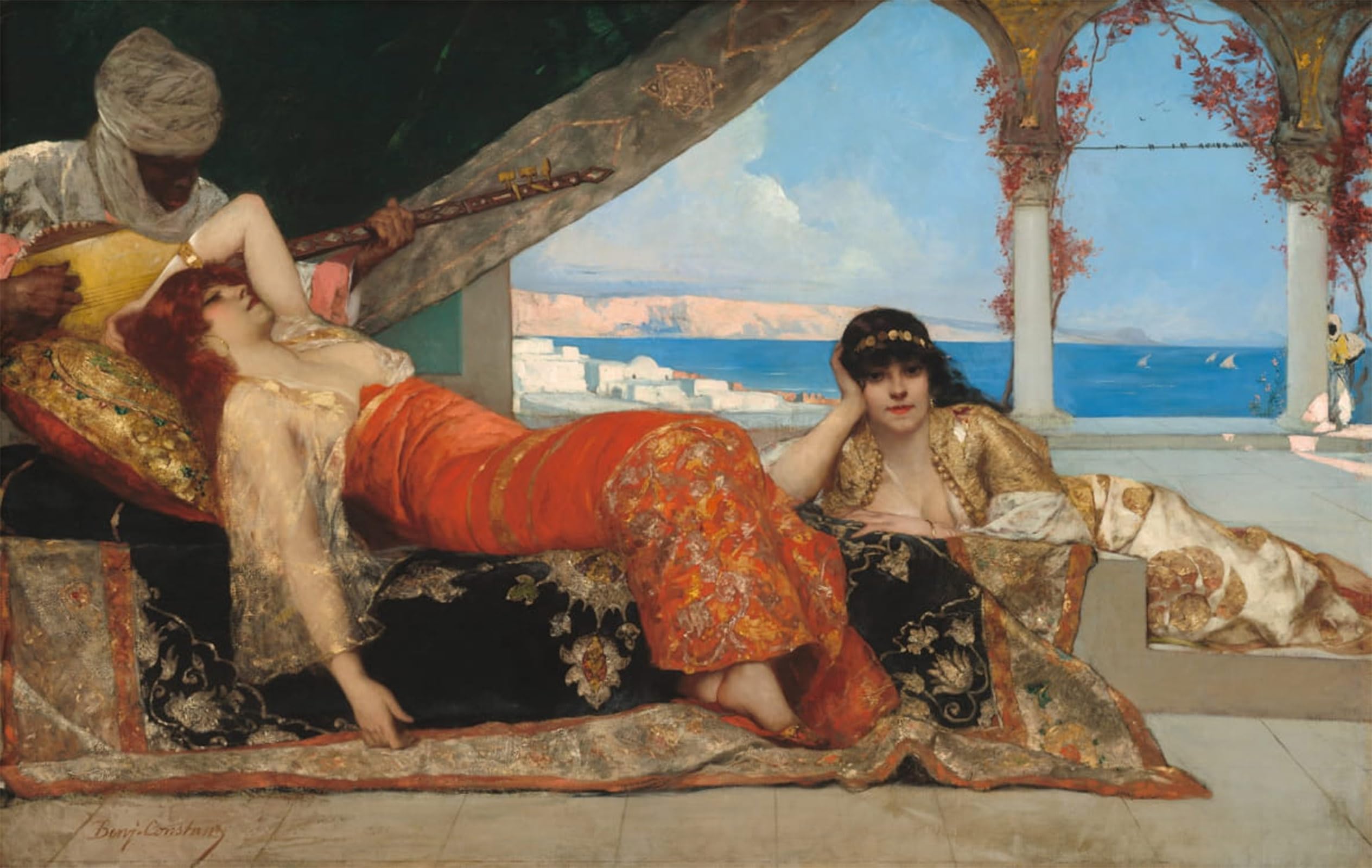SERENDIPITP Vintage Picture Print on Canvas Wall Art Poster the Favorite of the Emir by Jean Benjamin Artwork Print Poster for Wall Decor 60x90cm