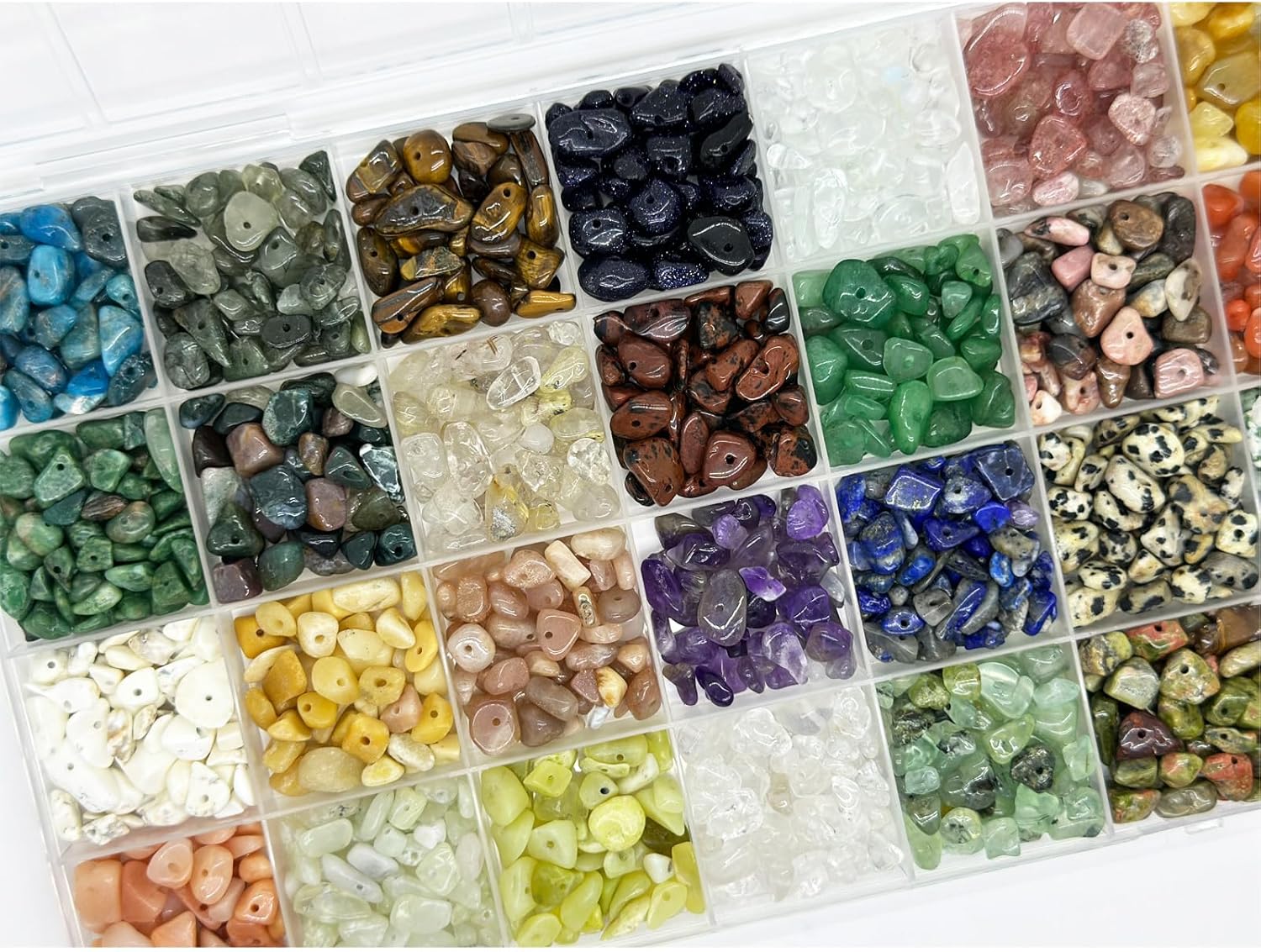 Maonewque Irregular and Polished Gemstone Chips -Size 5mm to 8mm -1mm Hole Drilled Energy Healing Stone Chips for Jewelry Making and Crafts (28 Colors-A) - Image 5