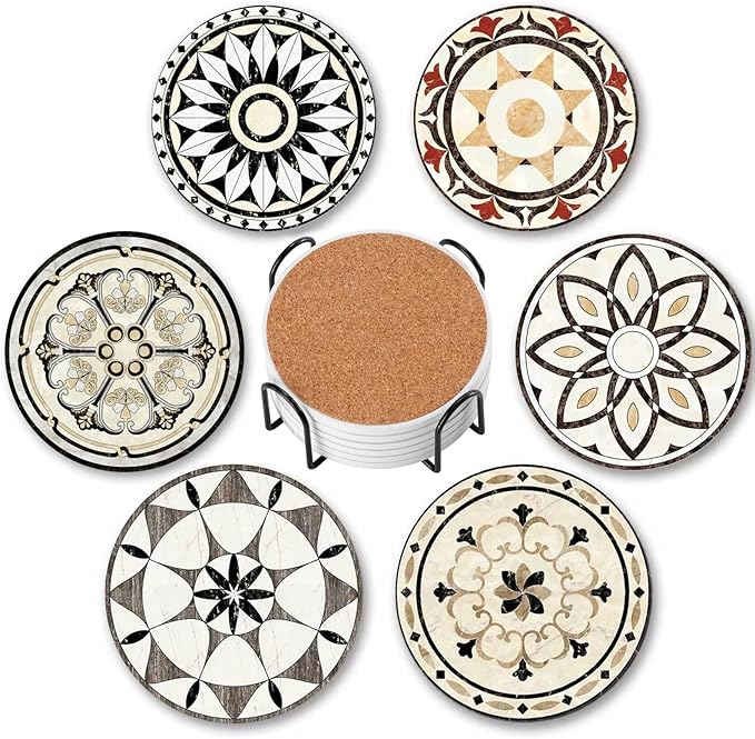 Textured Ceramic Coaster Set