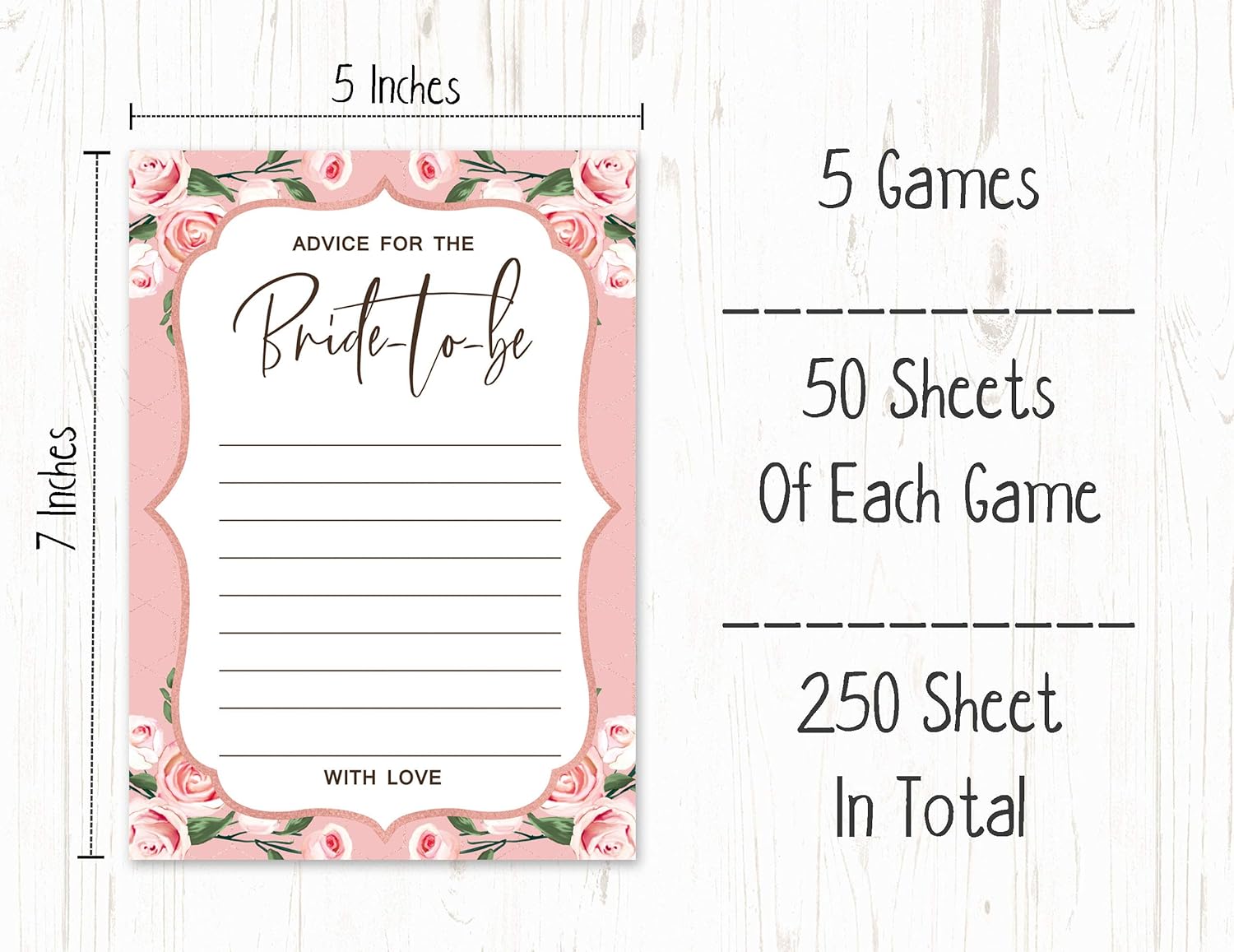Bachelorette Party Games Set Bundle of 5 (Activities for 50 Guest) Floral Theme Fun Bridal Shower Game Set
