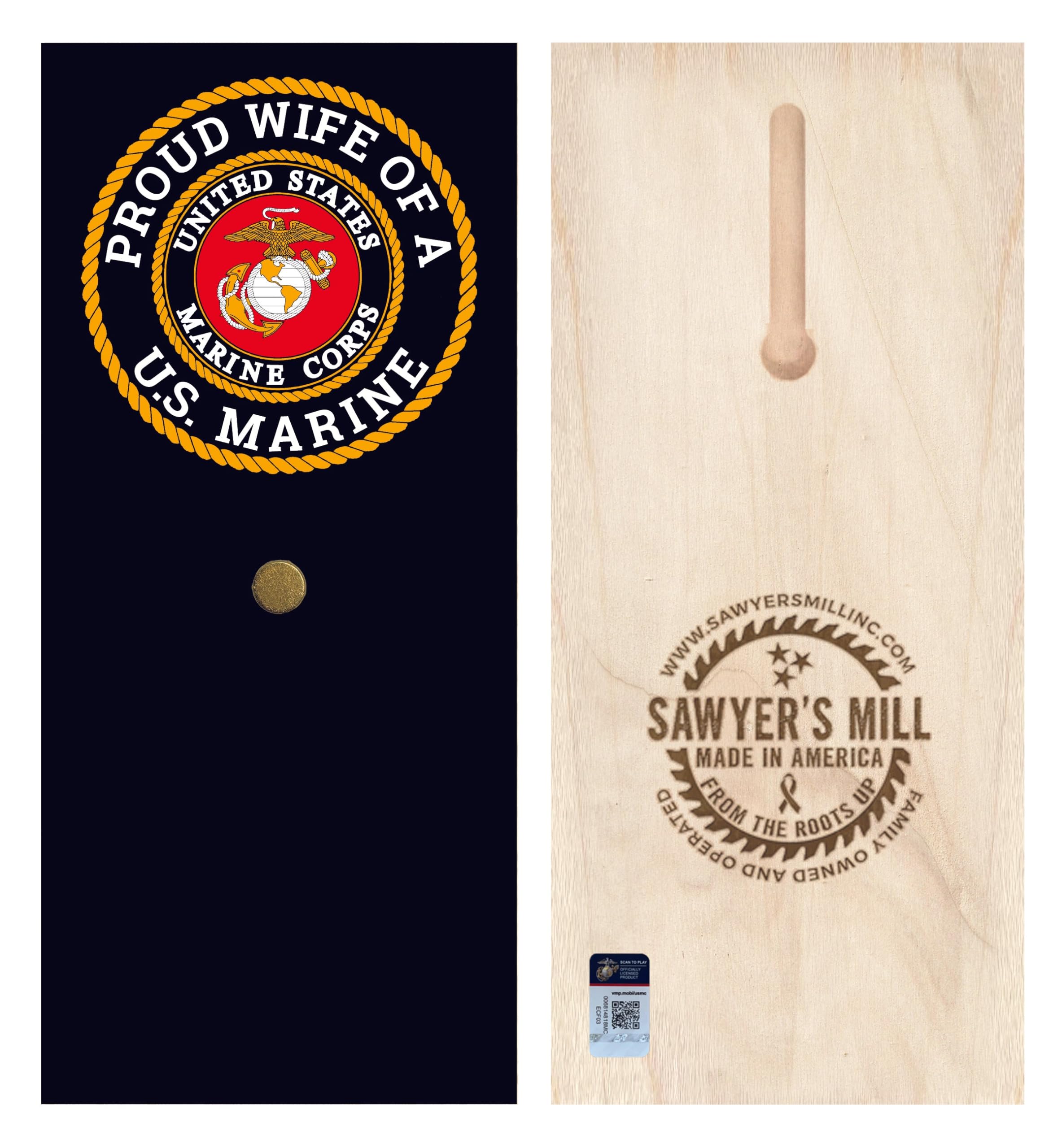 U.S. Marine Corps Wife Photo Display | USMC Officially Licensed | UV Printed | 4x8 Inches | Keyhole for Hanging | Includes Tack and Stand