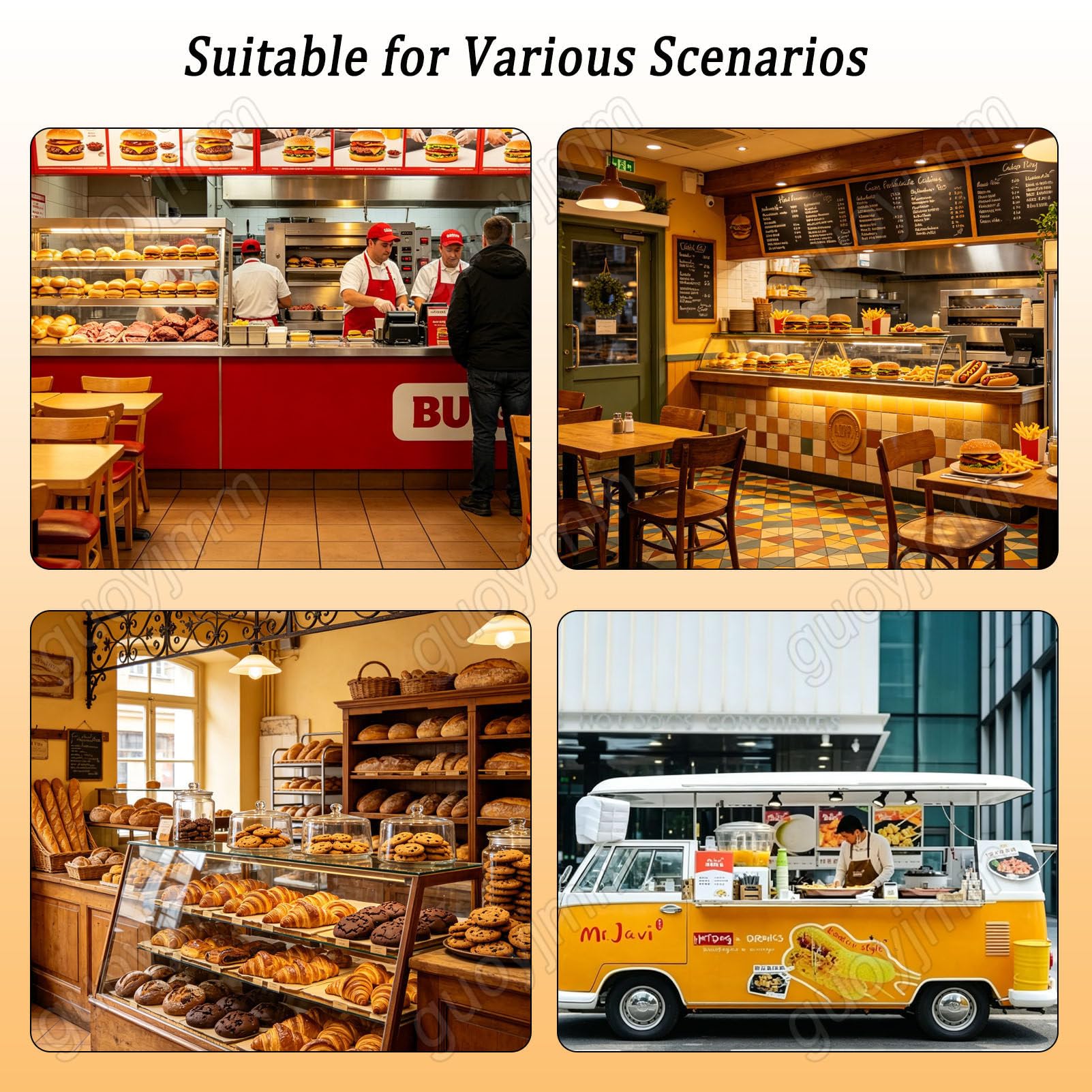 Máquina Comercial para Hornear Pan de Hamburguesa de 2000 W, Máquina Eléctrica de Cadena para Hornear Pan Tostado/Bollos/Pan, Temperatura y Grosor Ajustables