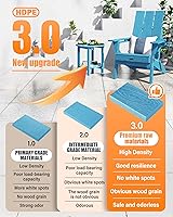 Vista 4 de Juego de 2 sillas Adirondack plegables modernas, sillas Adirondack de polietileno de alta densidad de gran tamaño con soporte para tazas, respaldo