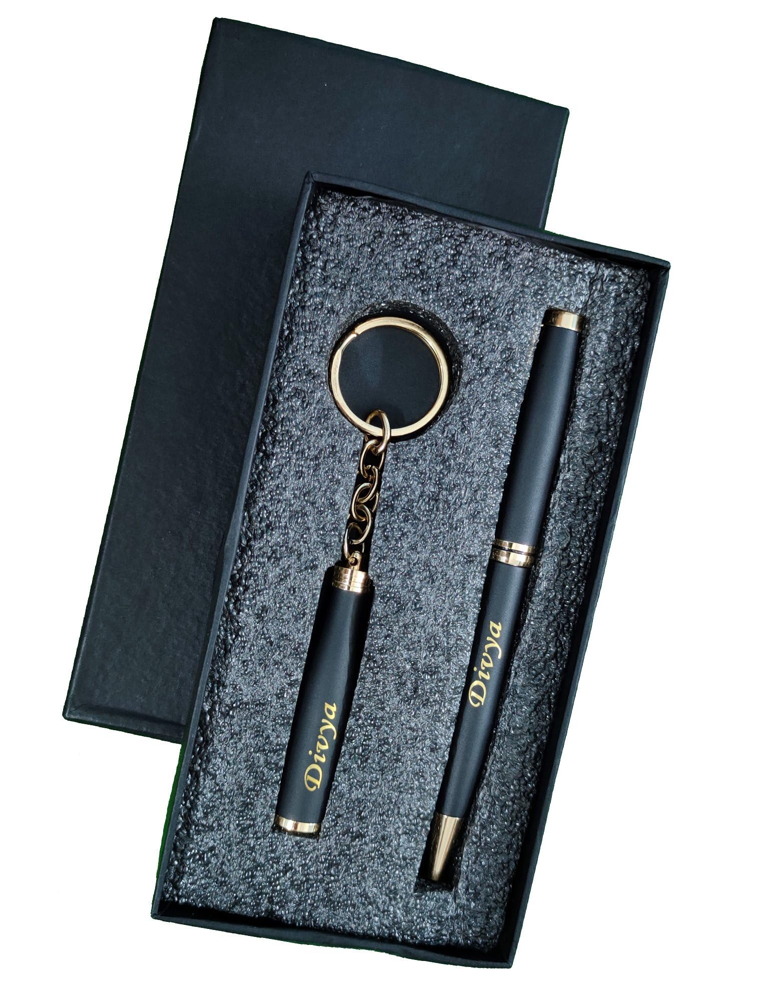 Savri Gifts Personalized Pen and Keychain with Name Engraved Customized Pen and Key Chain Premium Gift Set for Teacher Boss Brother Sister Birthday Anniversary Corporate Gifting Gift For all occasions