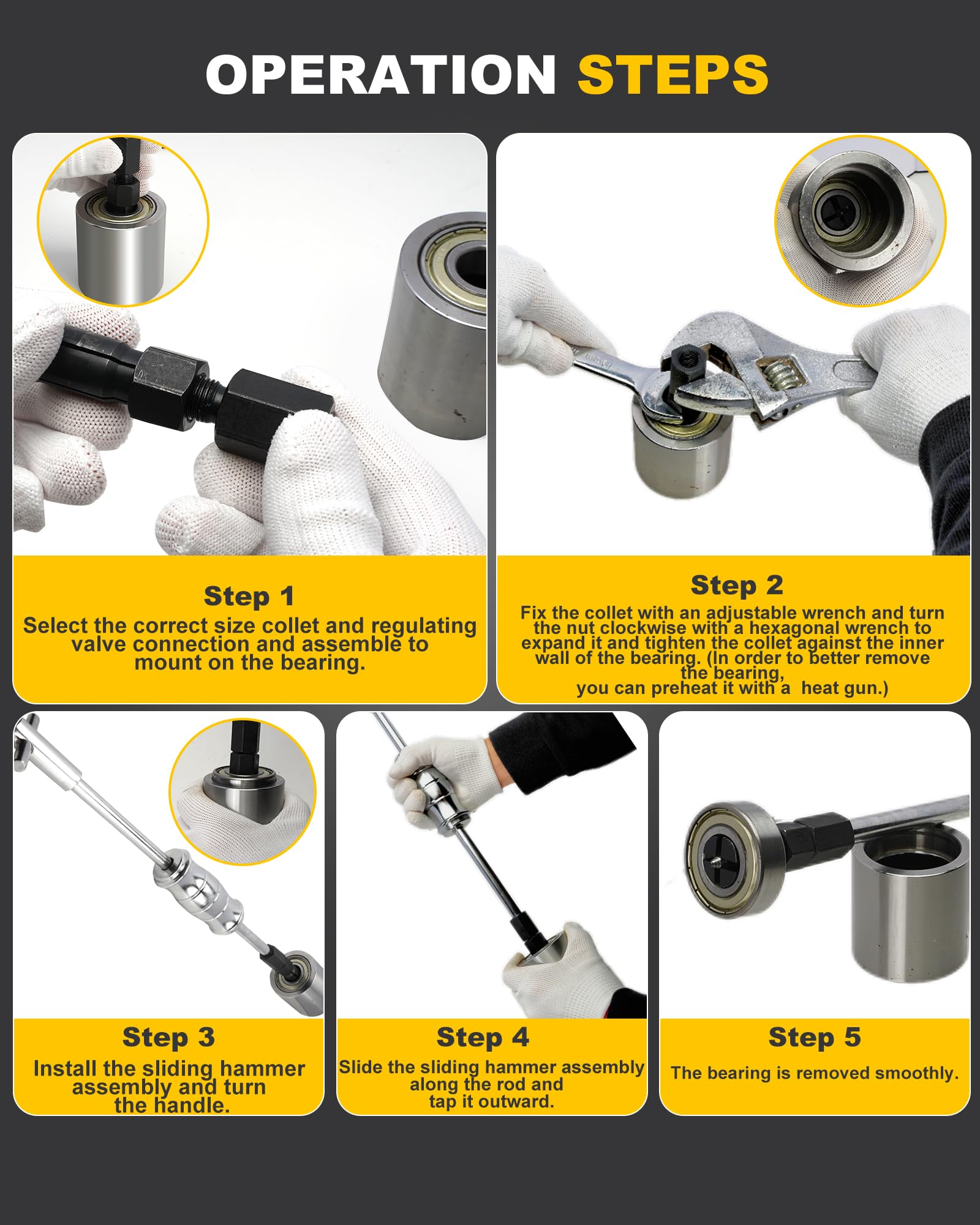 XSTARYE 12-Delige Motorfiets Binnenlager Trekker Set - 8-32 Mm Met Glijhamer En Spantangen