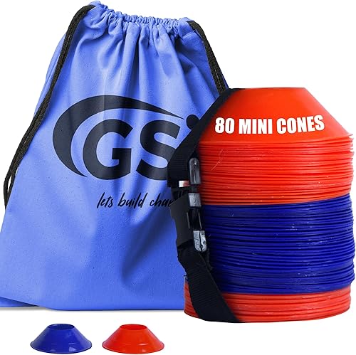 GSi Sports Cones - 40 Pack Training Cones for Agility Drills, Soccer & Sports Practice (Multiple Shapes)