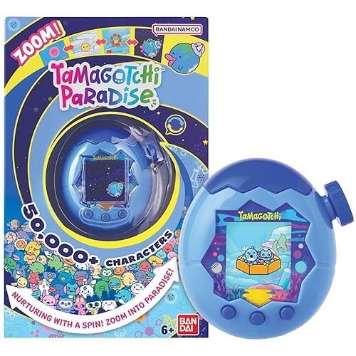 Bandai Tamagotchi Paradise Digital Pet Blue Water Shell | Evolved Electronic Pet Toy With Zooming Worlds | Tamagotchi Paradise Virtual Pets For Kids And Adults Make Fun Gifts For Girls And Boys - Blue Water