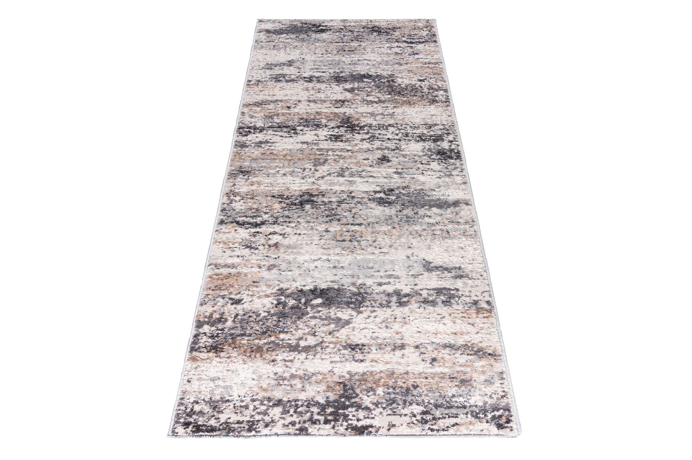 Mazovia Tappeto Passatoia Corridoio 60x350cm Crema Antracite Astratto