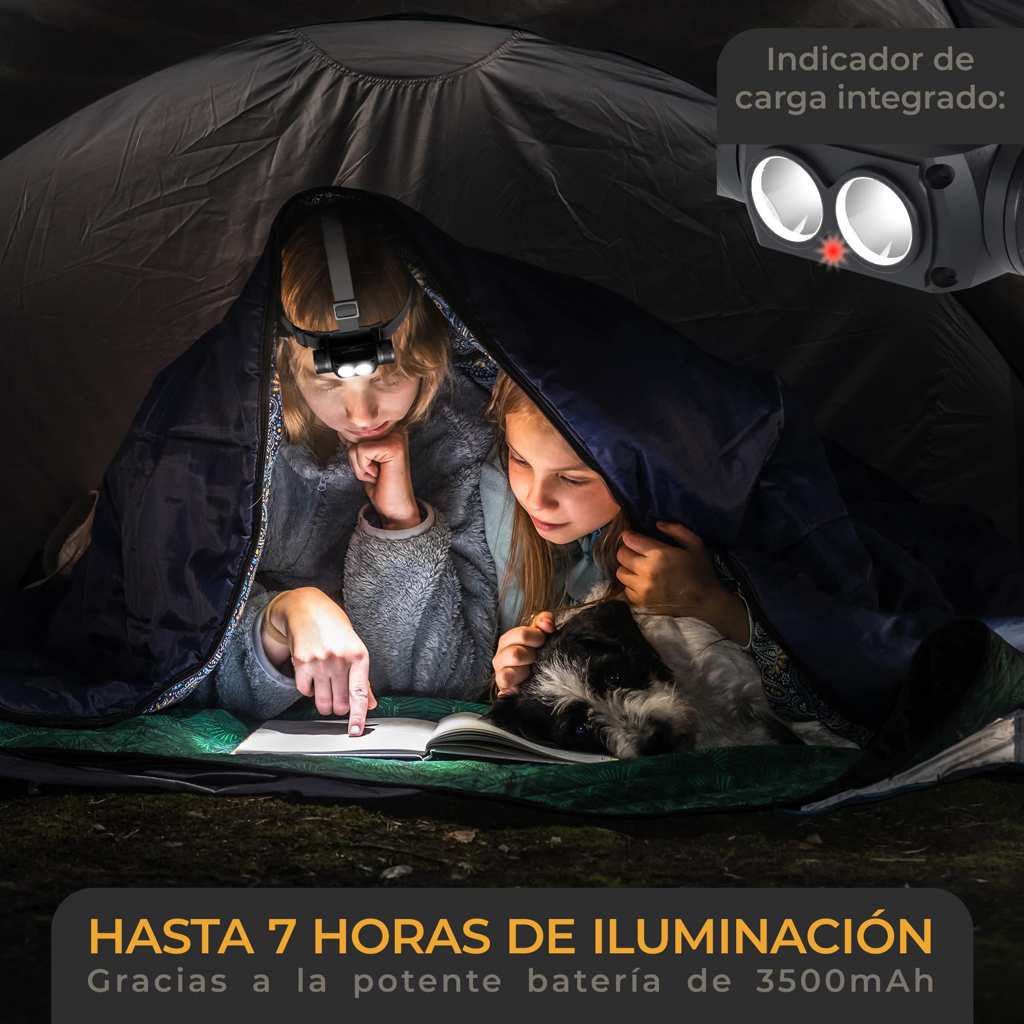 LICHTMEISTER® Linterna LED (500 lúmenes con Pilas AAA) - Linternas LED Alta Potencia - Linterna LED Recargable
