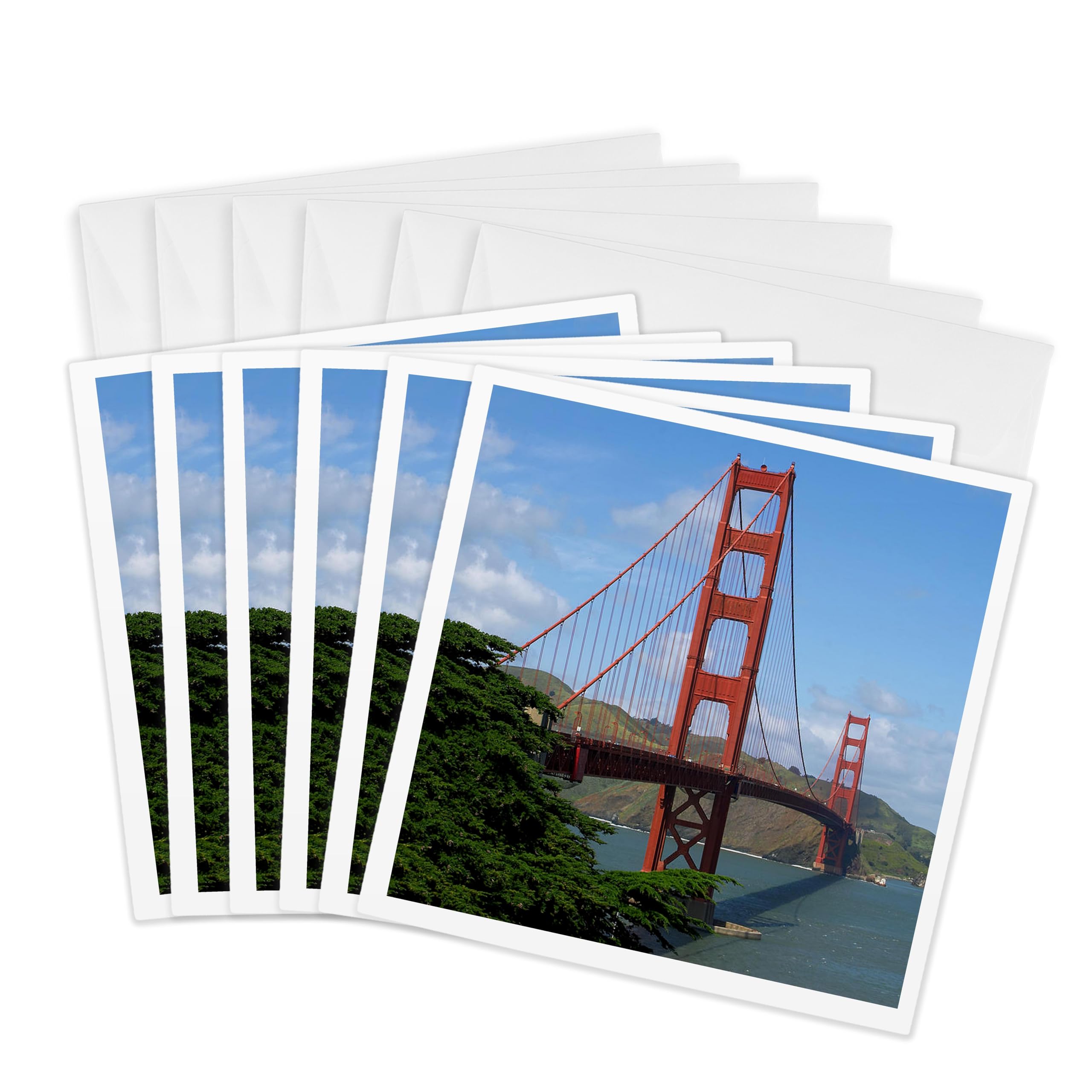 3dRose Golden Gate Bridge San Francisco - Greeting Cards, 6 x 6 inches, set of 6 (gc_21694_1)