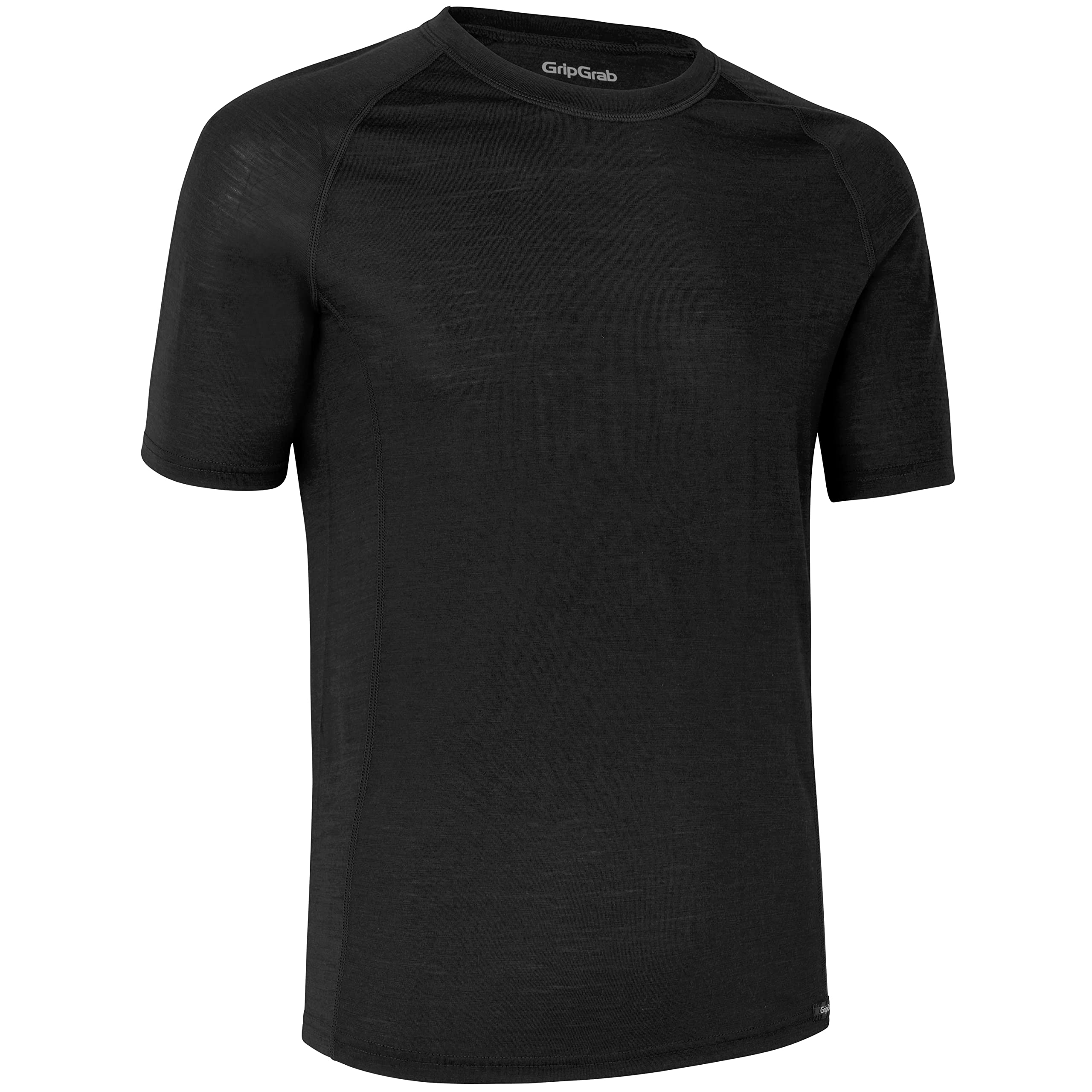 GripGrab Merino Wool Blend Short Sleeve Cycling Base Layer Thermal Bicycle Hiking Under-Shirt Spring Autumn Winter Black