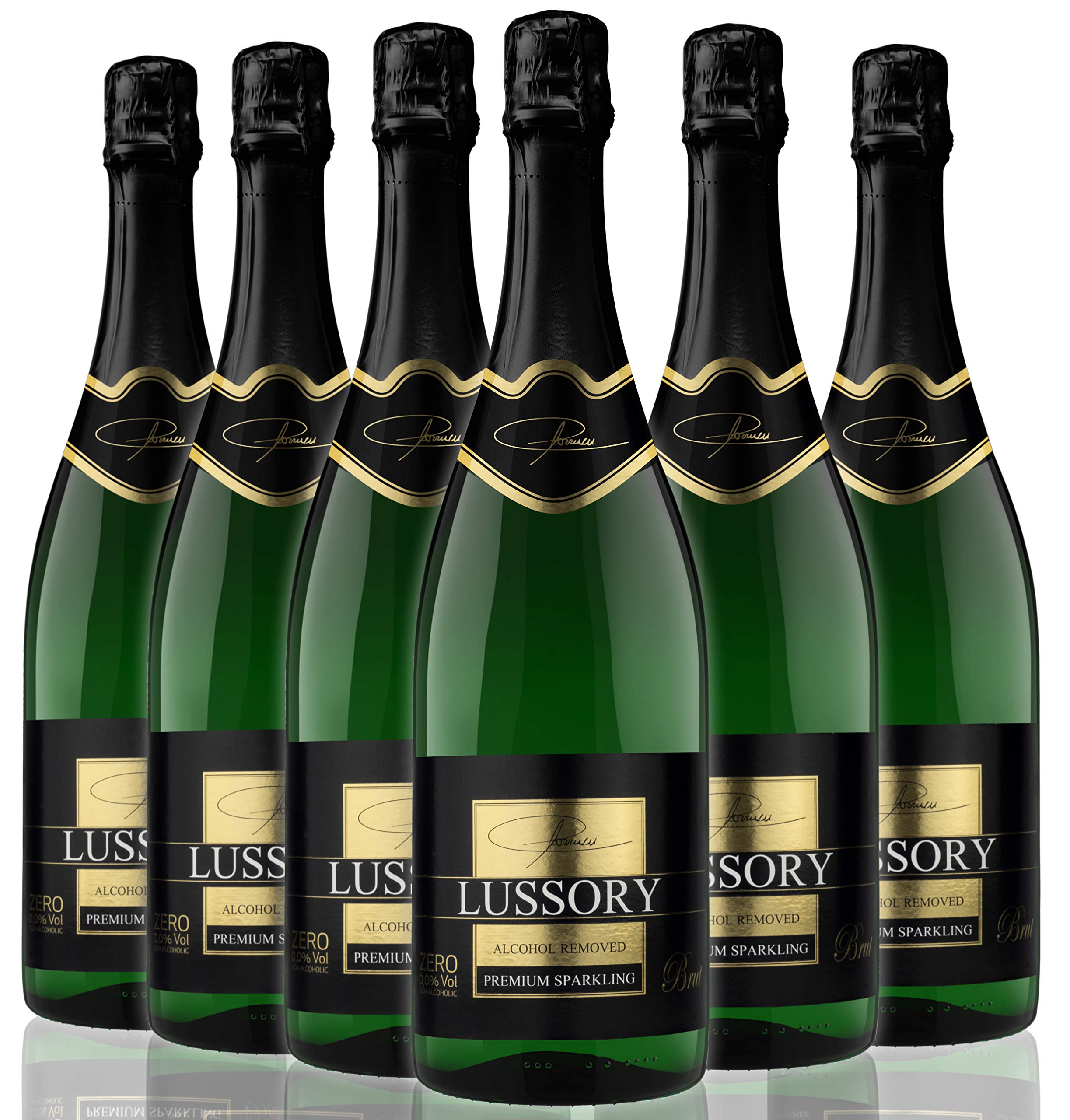 Vino Blanco Espumoso 0,0 SIN ALCOHOL - LUSSORY PREMIUM Sparkling | Caja de 6 botellas x 0,75 L Total: 4500ml | Proceso de Desalcoholización de Vino Original