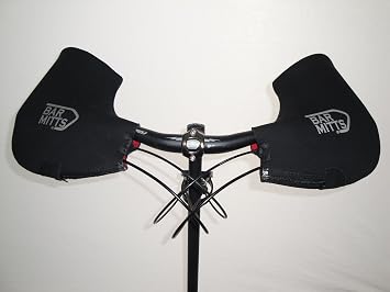 Bar Mitts Attachable Medium Black Mountain Bike Pogies fits Flat Handlebars | Waterproof | Open Access Design | Easy Installation | Safety Reflection Logo | cycling-apparel