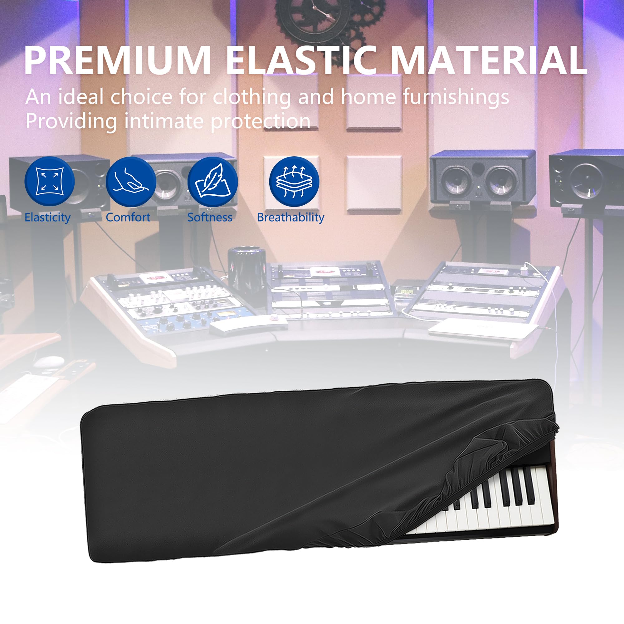 Musiin Staubschutz für Klaviertastaturen mit 88 Tasten, kompatibel mit Arturia Keylab 88 MK3, Nord Stage3 88, KORG Pa5X 88, Deluxe Chinlon staub- und kratzfest, maßgeschneidertes Design