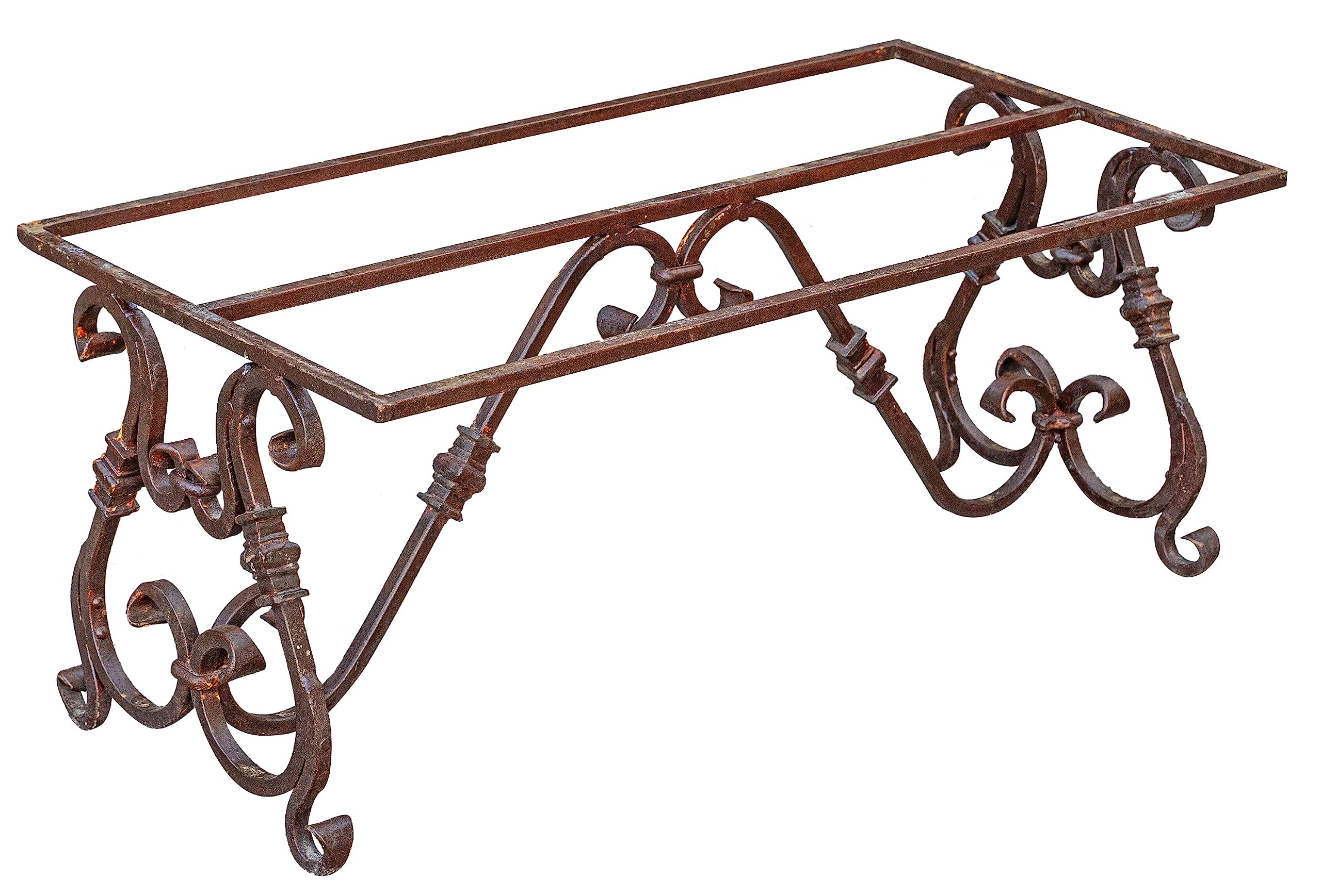 Biscottini Base para mesa de hierro, mesa de hierro forjado jardín, patas de mesa de hierro forjado forjado a mano