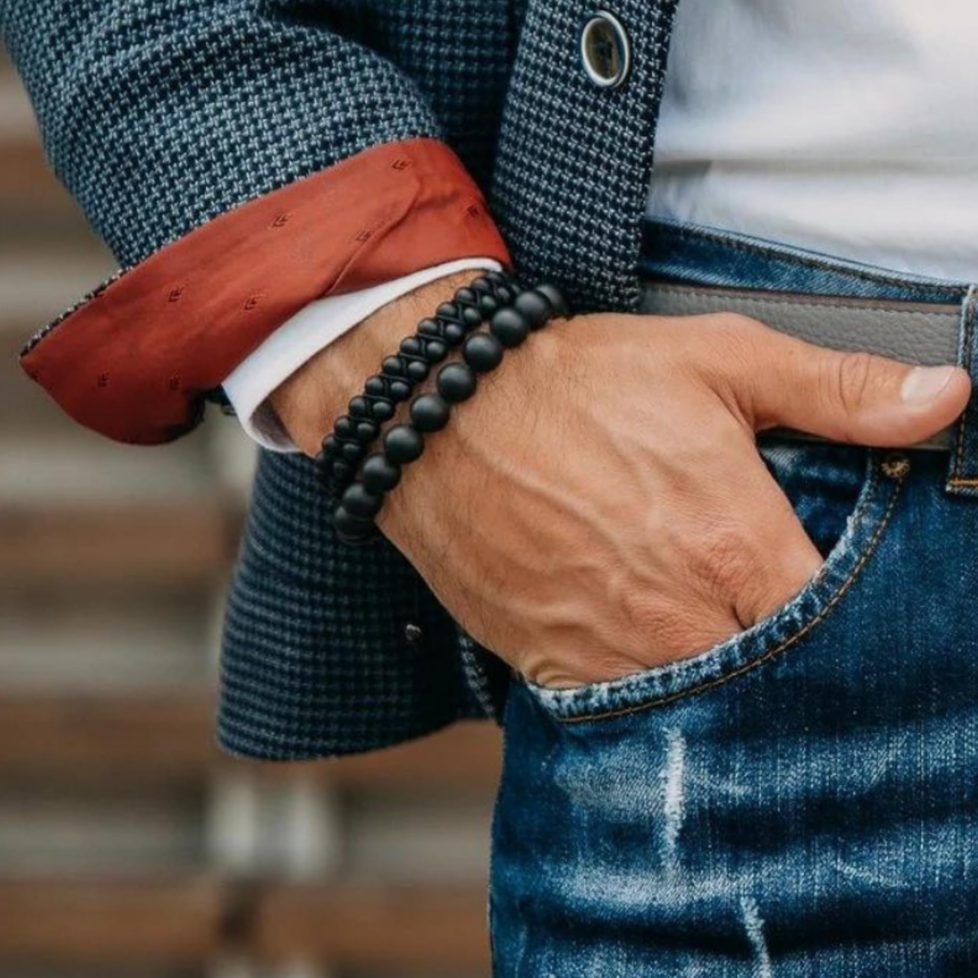 GT collection Herren-Doppelperlenarmband