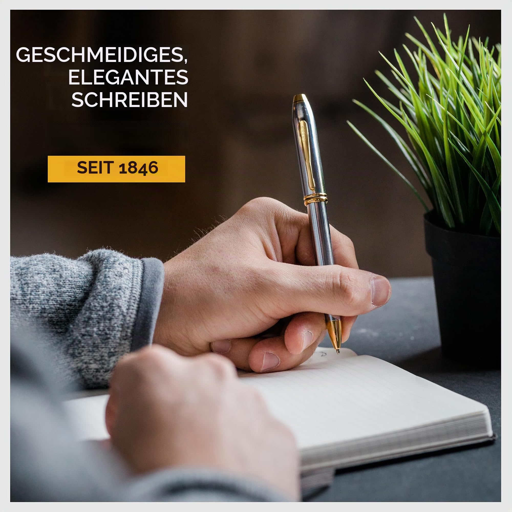 Cross Townsend Kugelschreiber (Strichstärke M, Schreibfarbe: schwarz, nachfüllbar, inkl. Luxus Geschenkbox) Medalist