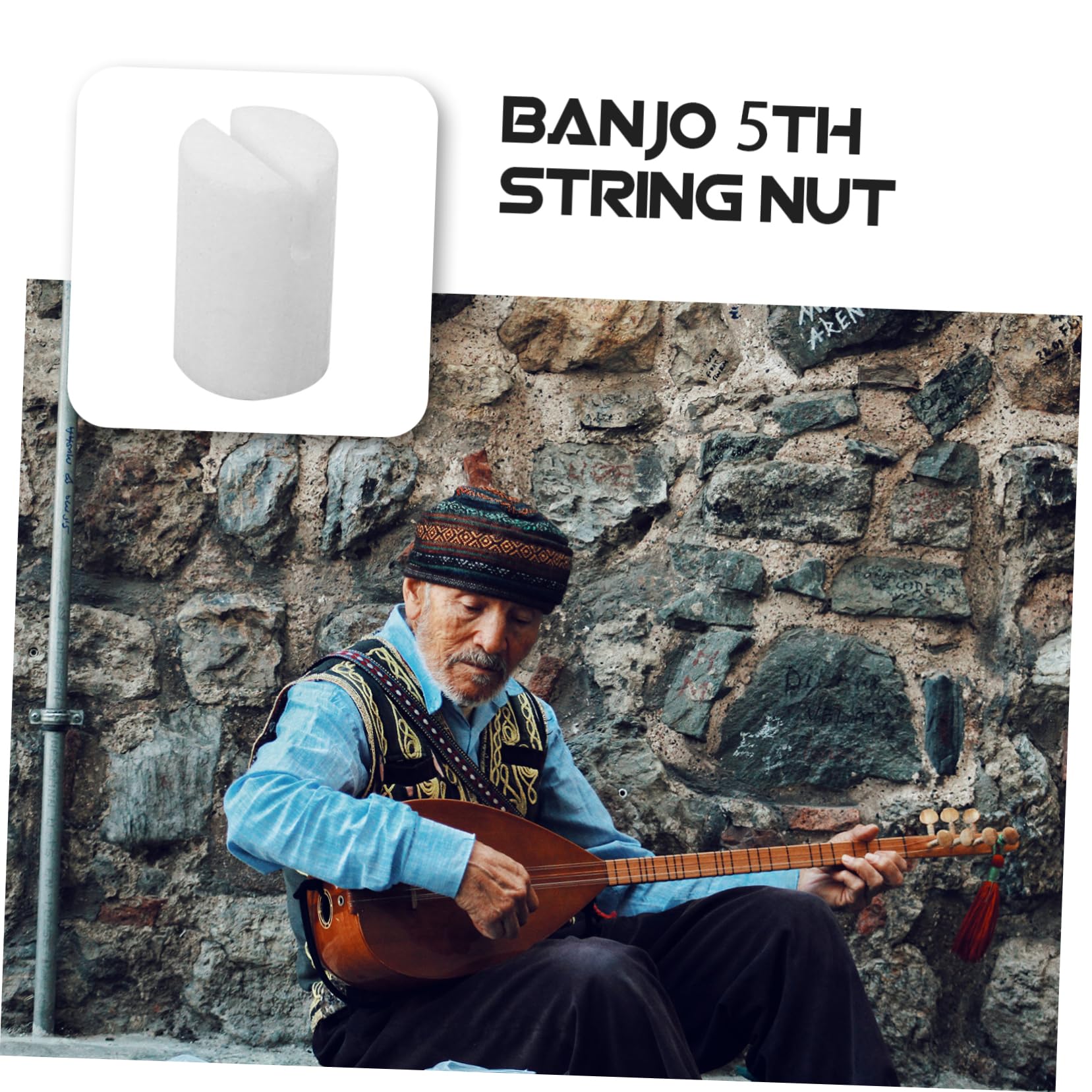 2 Sätze Banjo-saitensattel Für Die Fünfte Saite Banjo-knochensattel Ersatzzubehör Einzigartig Für Musiker 4 Stück X 2
