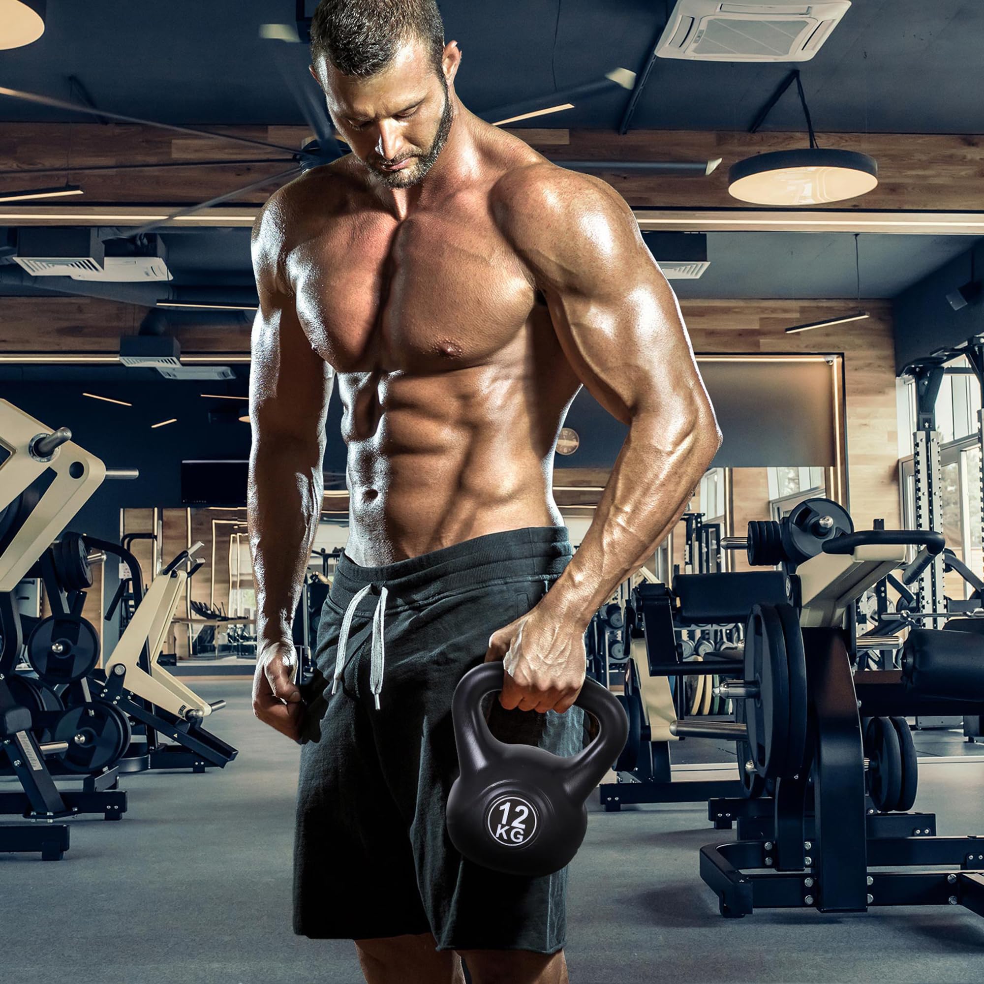 HOMCOM Kettlebell Kugelhantel Gewicht-Hantel mit Sand befüllt für Anfänger Zuhause Krafttraining