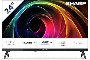 Sharp 24HA1205E - TV 24 Pulgadas 24" (resolución 1368 x 768, 3X HDMI, 2X USB) Color Negro