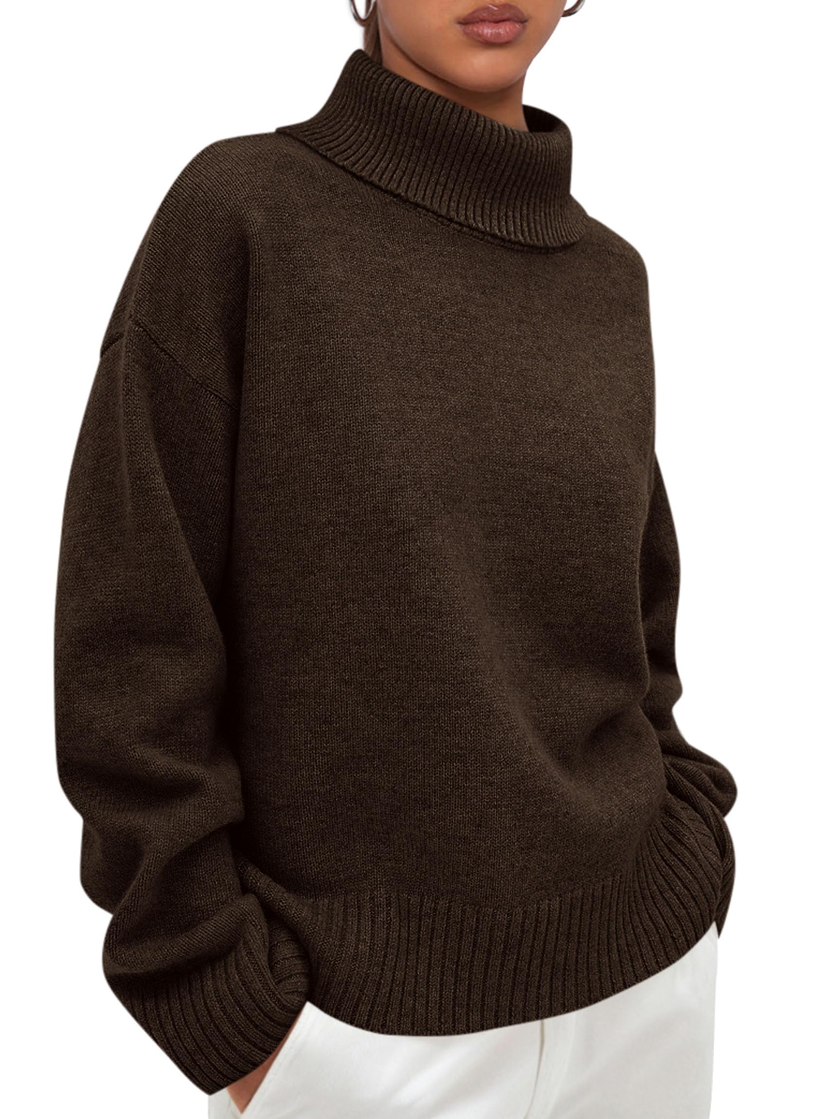 PRETTYGARDEN Womens Turtleneck Chunky Knit