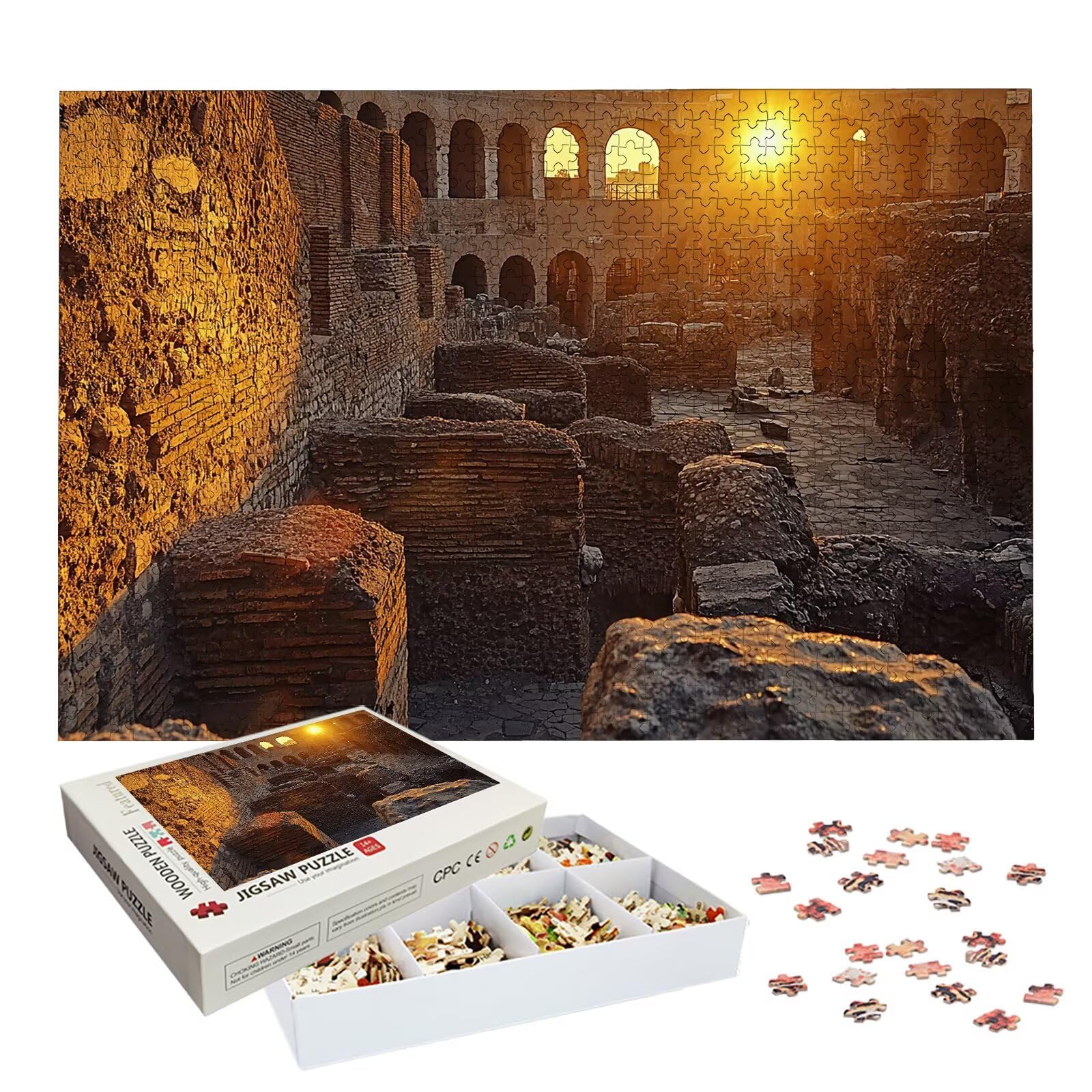 Puzzle 5000 elementów dla dorosłych, puzzle retro dla dorosłych i dzieci, duże drewniane puzzle z pudełkiem, gra koncentracyjna dla dorosłych, 5000 elementów puzzli zachód słońca do dekoracji ścian