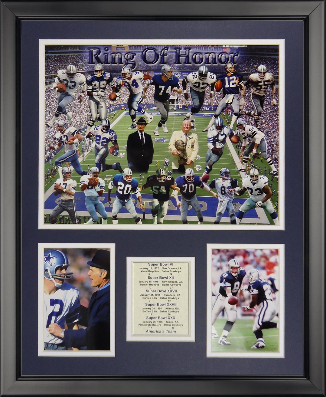 Legends Never Die Dallas Cowboys Framed Photo Collage - Ring of Honor, 16