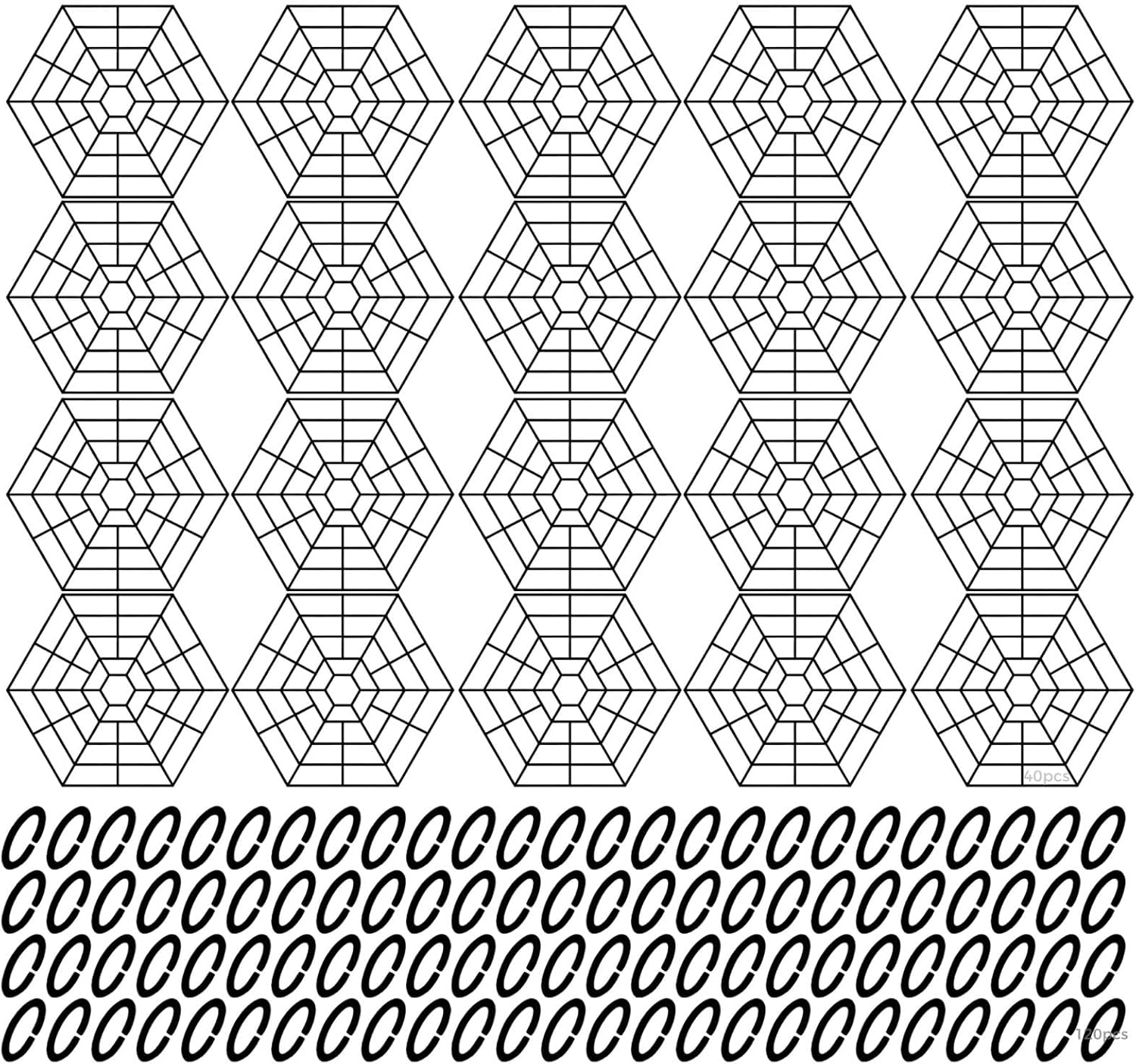 Plastic Fish Pond Netting Set, 40 Pcs Black Floating Pond Guard With Buckles, Modular Protection