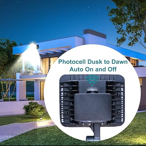 Miniatura 3 de SERWING Luz de inundación LED de 150 W del atardecer al amanecer, luz de inundación LED para exteriores con montaje en nudillos, luces de inundación