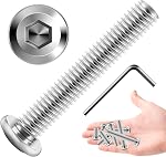 20Pcs M6 Bolt, M6 x 25mm Flat Head Socket Cap Screw Bolts, Allen Socket Drive Black Machine M6 Screws Assortment Kit, 304 Stainless Steel Bolts, M6x1.0 Bolt by Marysino