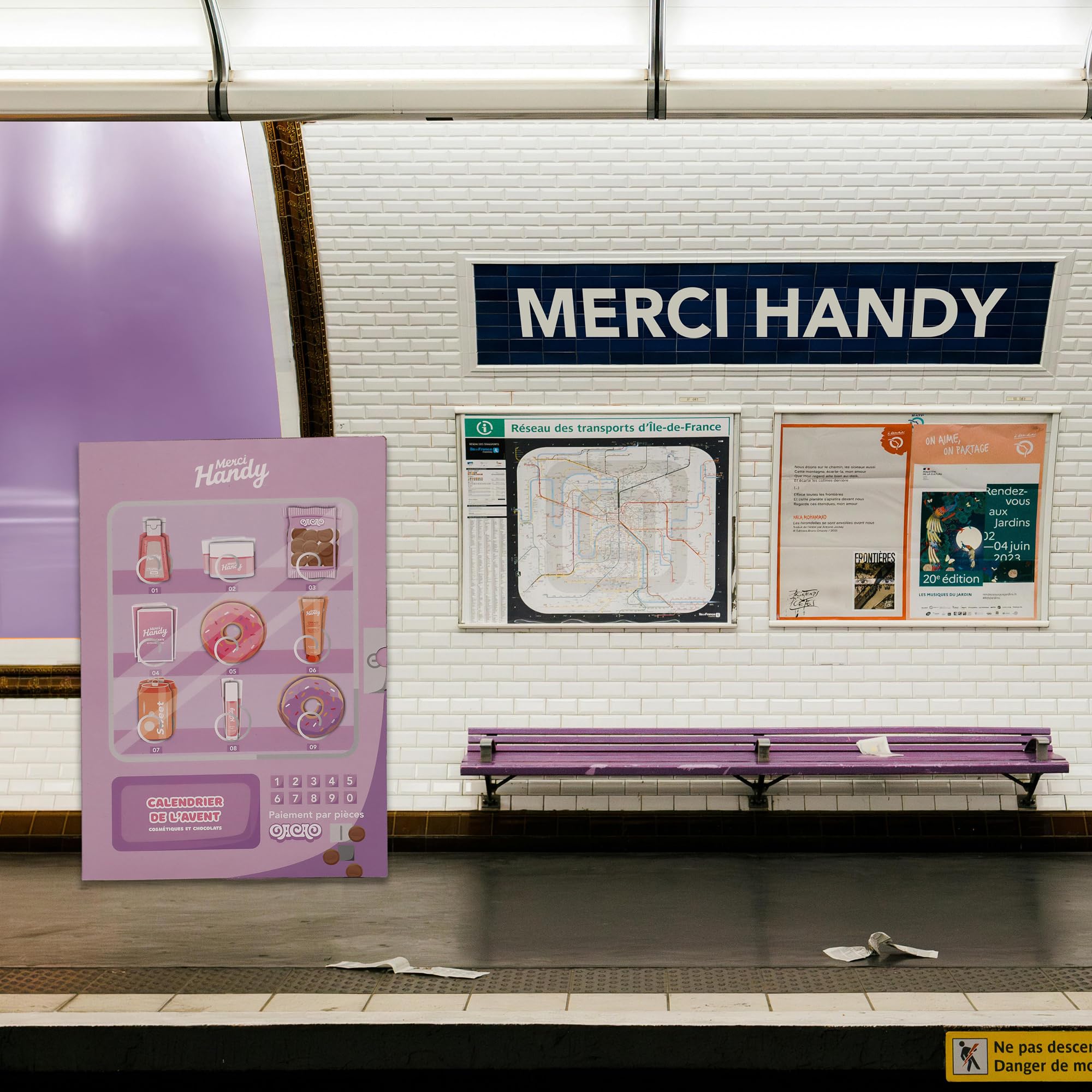 Merci Handy - Calendrier de l'Avent 2025-24 surprises enchantées - 16 cosmétiques, 8 chocolats - Combo beauté-chocolat unique - Édition limitée avec collaboration prestigieuse - 100% recyclable