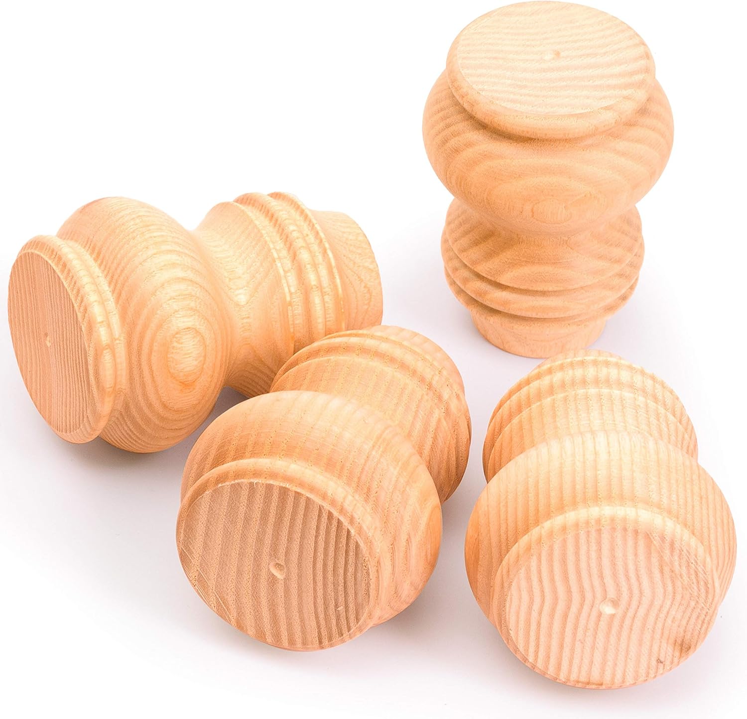 Unfinished Bun Feet for Furniture Replacement 3” High Set