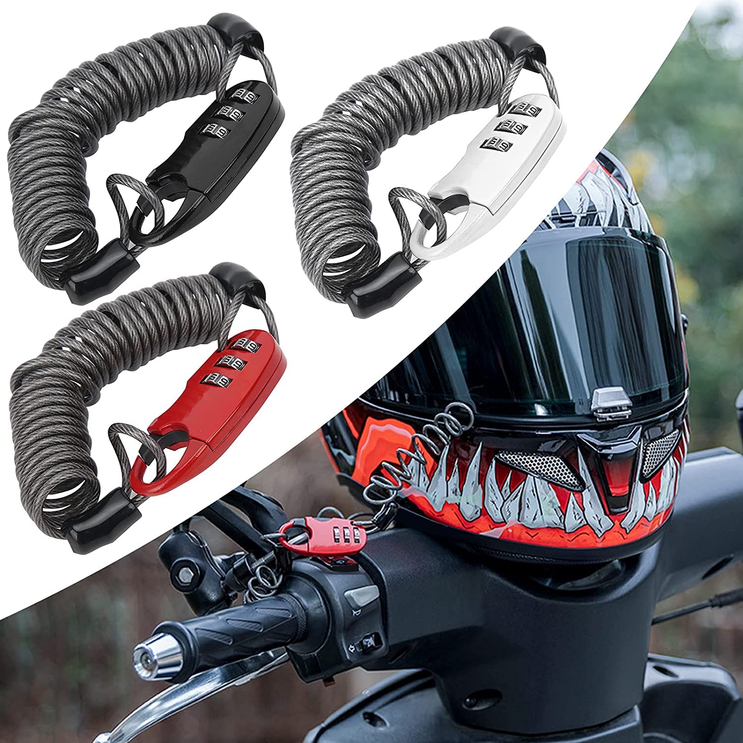 Candado de Cable de Acero para Casco de Bicicleta, candado portátil Universal para Casco con contraseña, candado de Cable de Acero de Seguridad, candado antirrobo para Motocicleta,