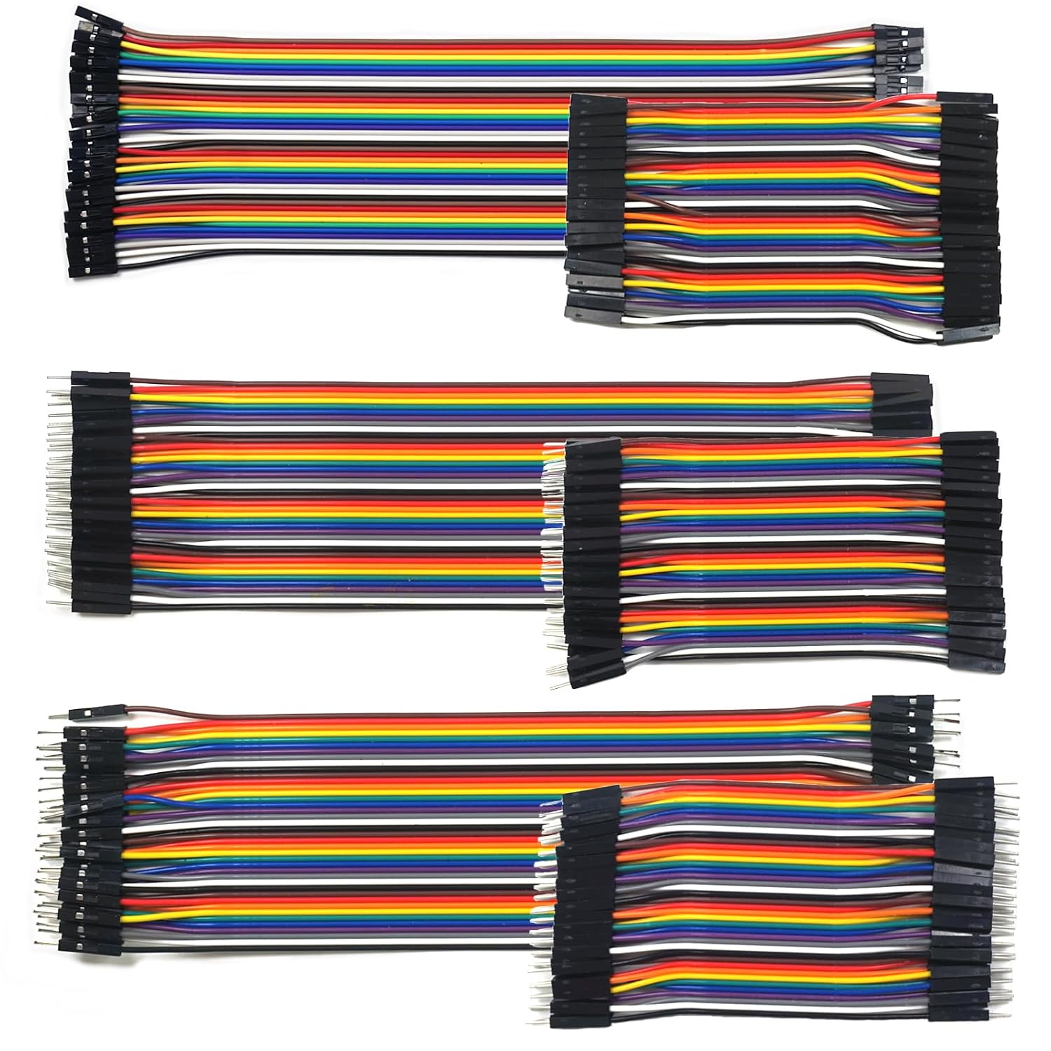 240 Pcs Breadboard Jumper Wires, 4+8 inches M(Male) to F(Female), M to M, F to F, Wire Cables Kit Compatible for Arduino Projects and Raspberry Pi