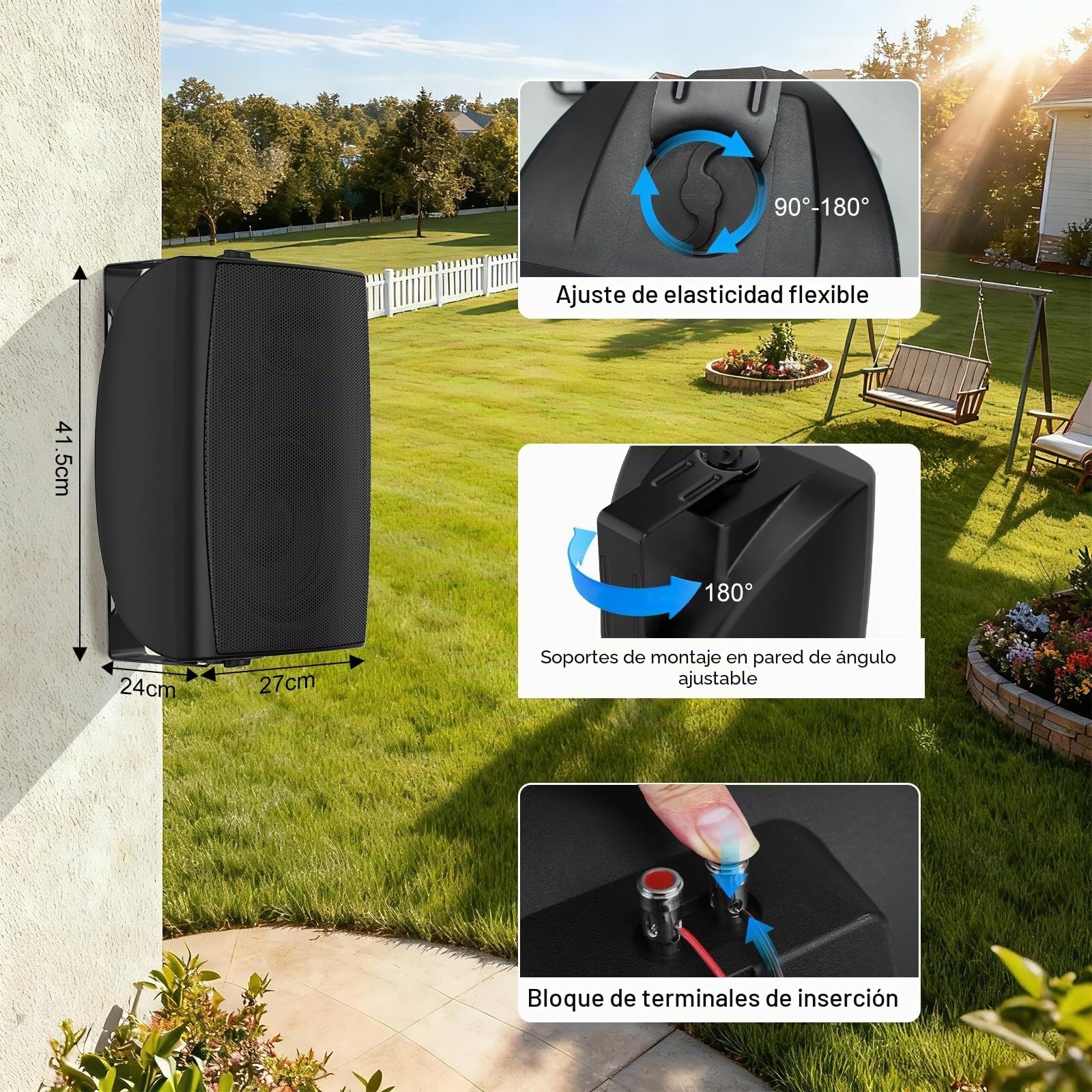 Herdio 8 Pulgadas 600W Bluetooth Altavoces para Exteriores, Impermeable Altavoz Exterior para Espacios Amplios (Áreas Comerciales, Patios Amplios)
