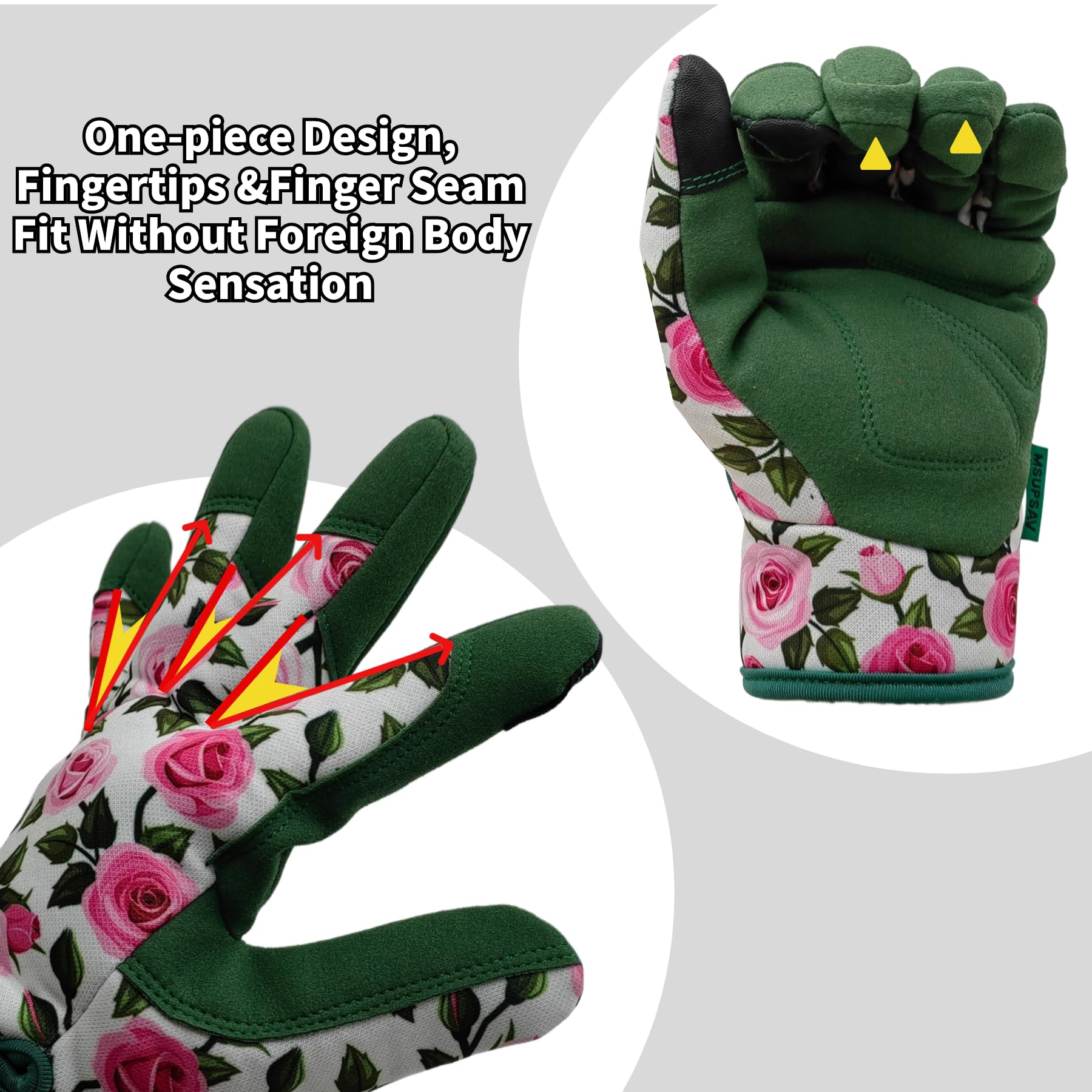 Gartenhandschuhe für die tägliche Arbeit, Gartenhandschuhe aus PU-Leder, Touchscreen-Arbeitshandschuhe, Geschenke für Frauen, S, Grün