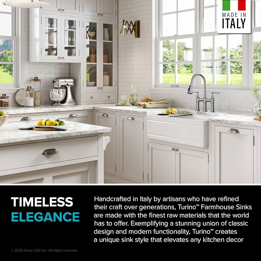 KRAUS Turino Workstation 33-inch Farmhouse Reversible Apron Front