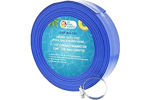 U.S. Pool Supply 1-1/2" x 100' Heavy Duty Blue Flexible Swimming Pool...