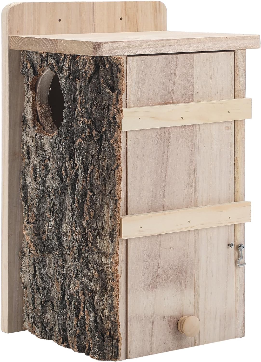 1 Pcs Large Squirrel Nesting Box Squirrel House for Outside Nesting Hanging Handcraft Thick Wood Winter Chipmunk Outdoor Shelter Garden Yard Support Local Wildlife Easy Install