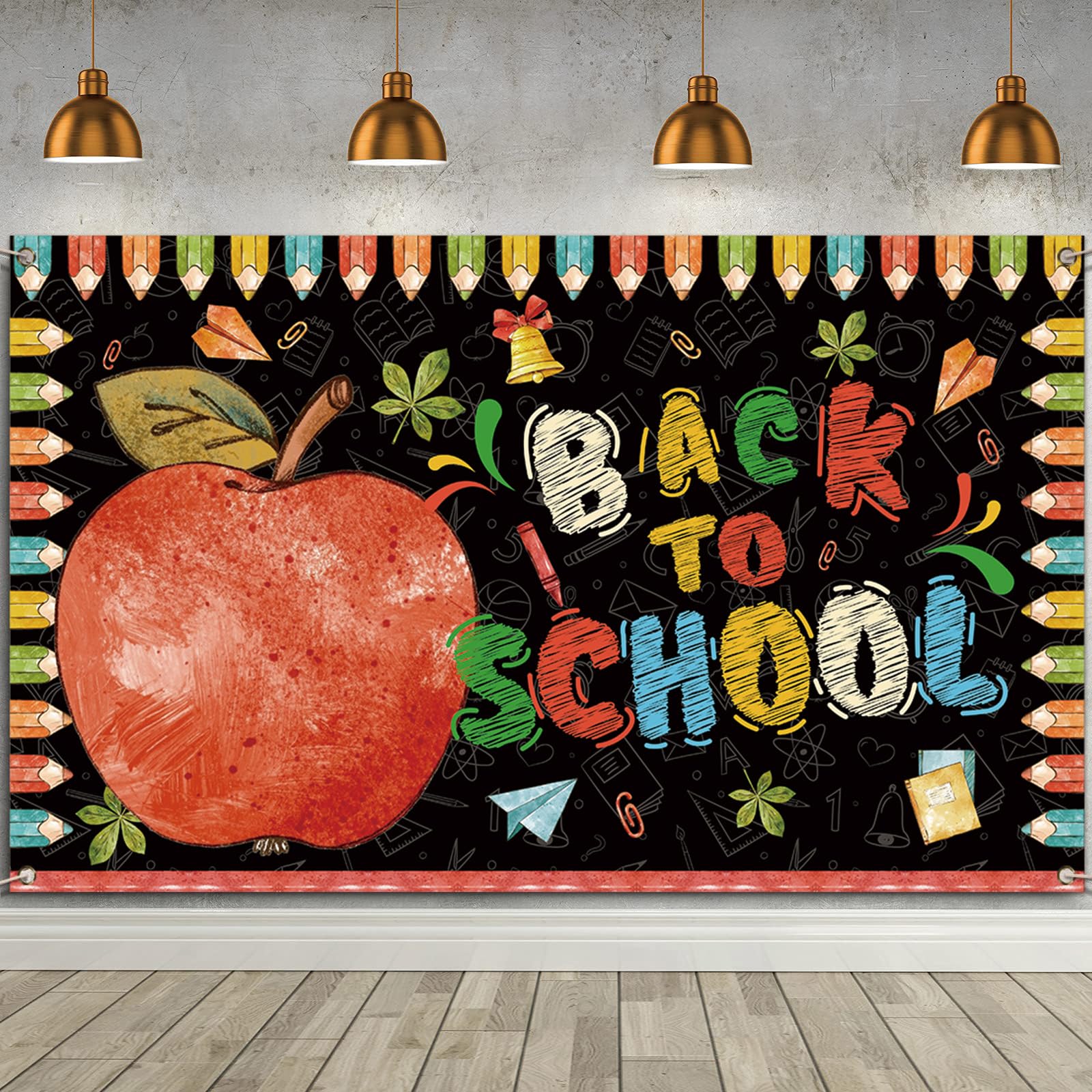 Back to School Photo Backdrop First Day of School Banner 1st Day of School Deocrations and Supplies for Home School Classroom Office