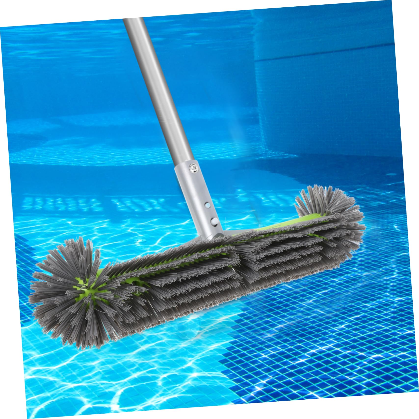 Abaodam Brosse de Piscine Design Combiné Verte avec Dos en Aluminium en Nylon pour Nettoyage Polyvalent Manche Ergonomique des Piscines Hors Sol Fibre de Verre