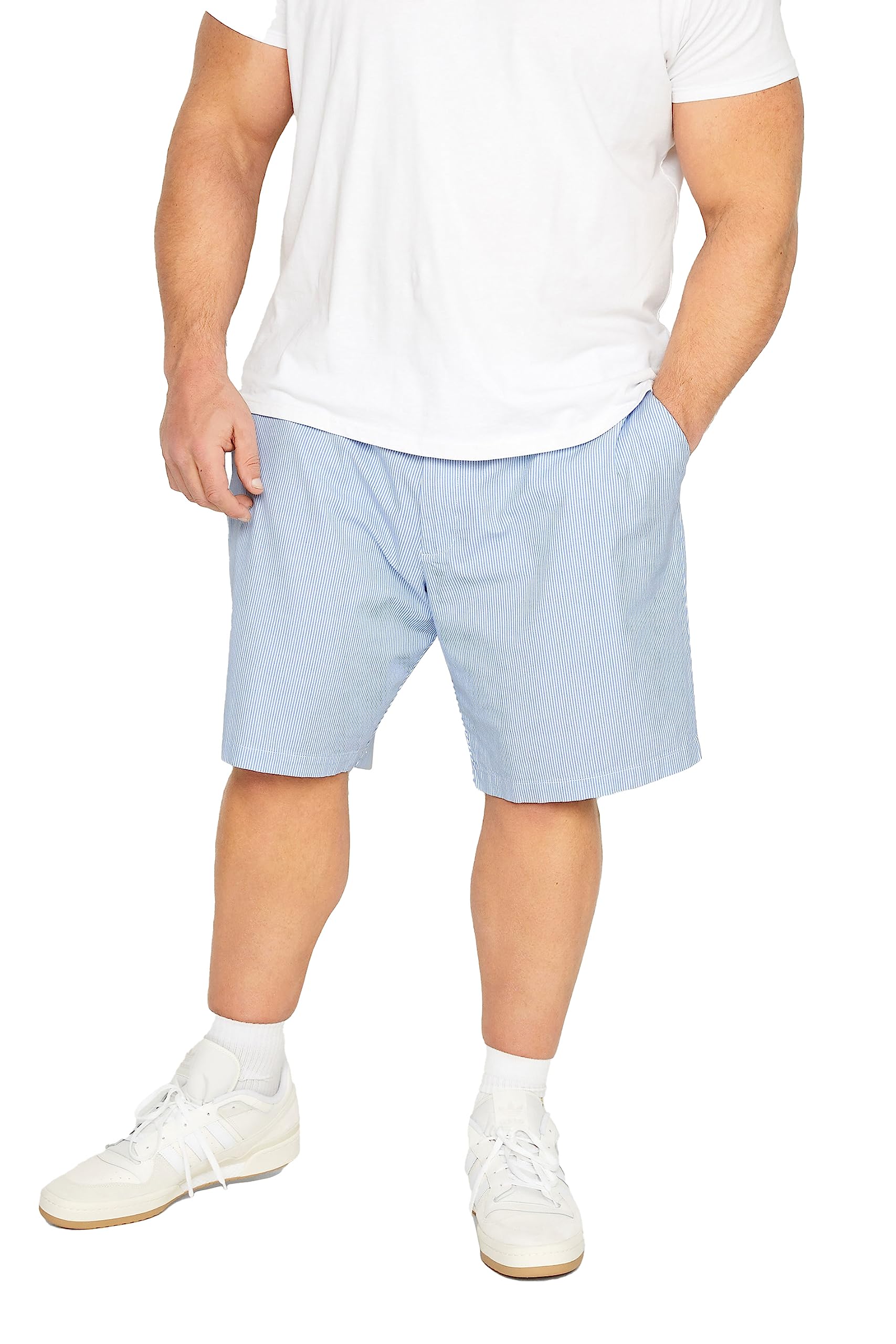 BadRhino Big & Tall Light Stripe Chino Shorts - Men's - Plus Size Curve Blue