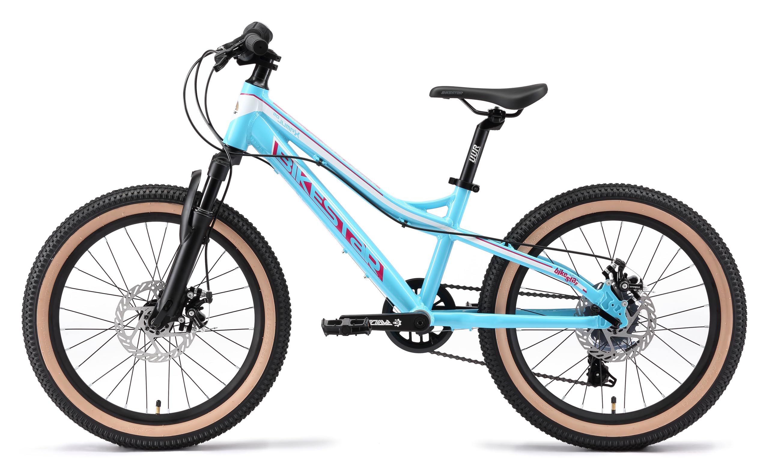 BIKESTAR MTB Mountain Bike Alluminio per Bambini 6-9 Anni | Bicicletta 20 Pollici 7 velocità Shimano, Hardtail, Freni a Disco, sospensioni