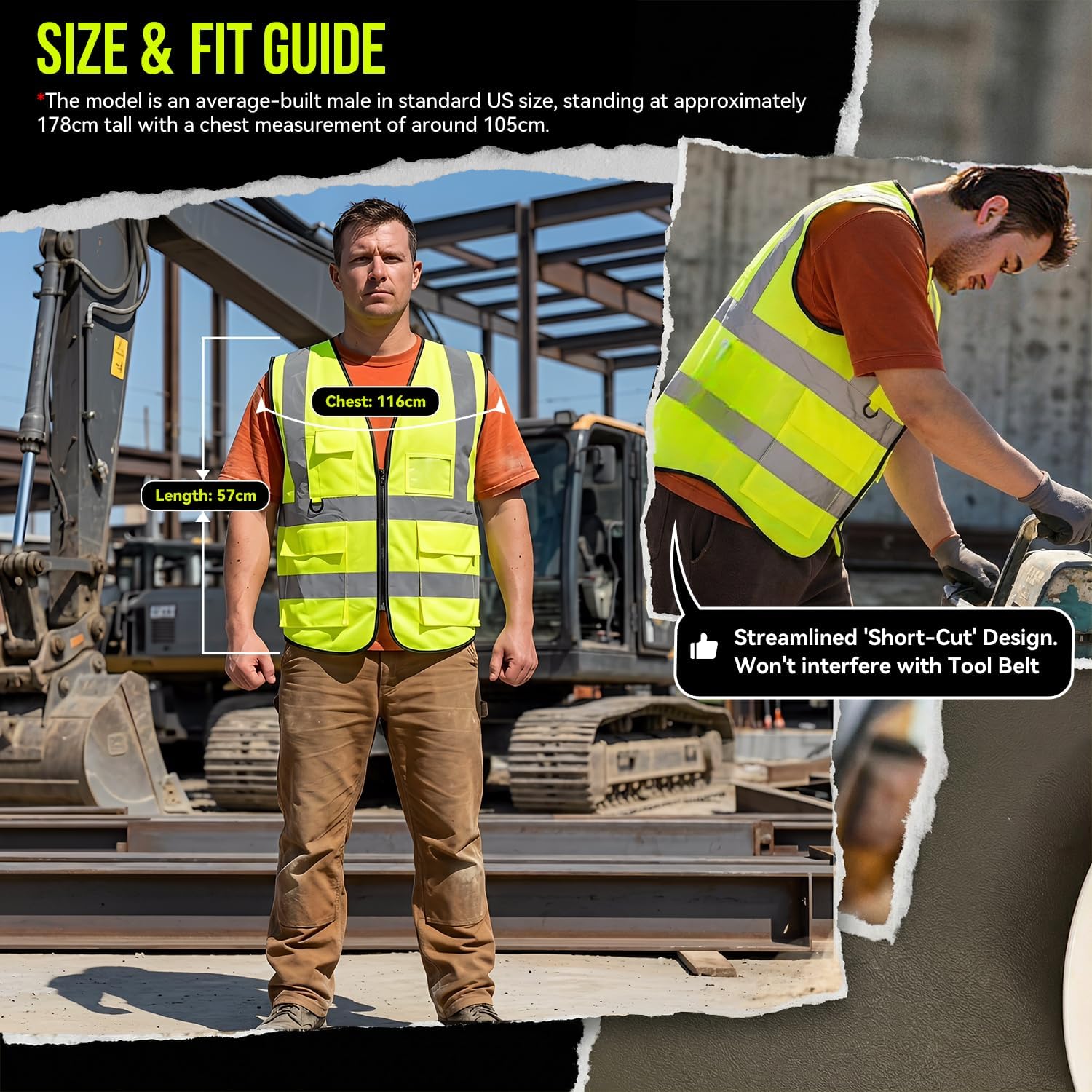 Cooling Safety Vest with 24 Ice Packs, High Visibility Reflective Work Vest, 6 Cooling Pockets, Stay Cool for 8-12 Hours, Ice Vest for Construction, Men & Women One Size