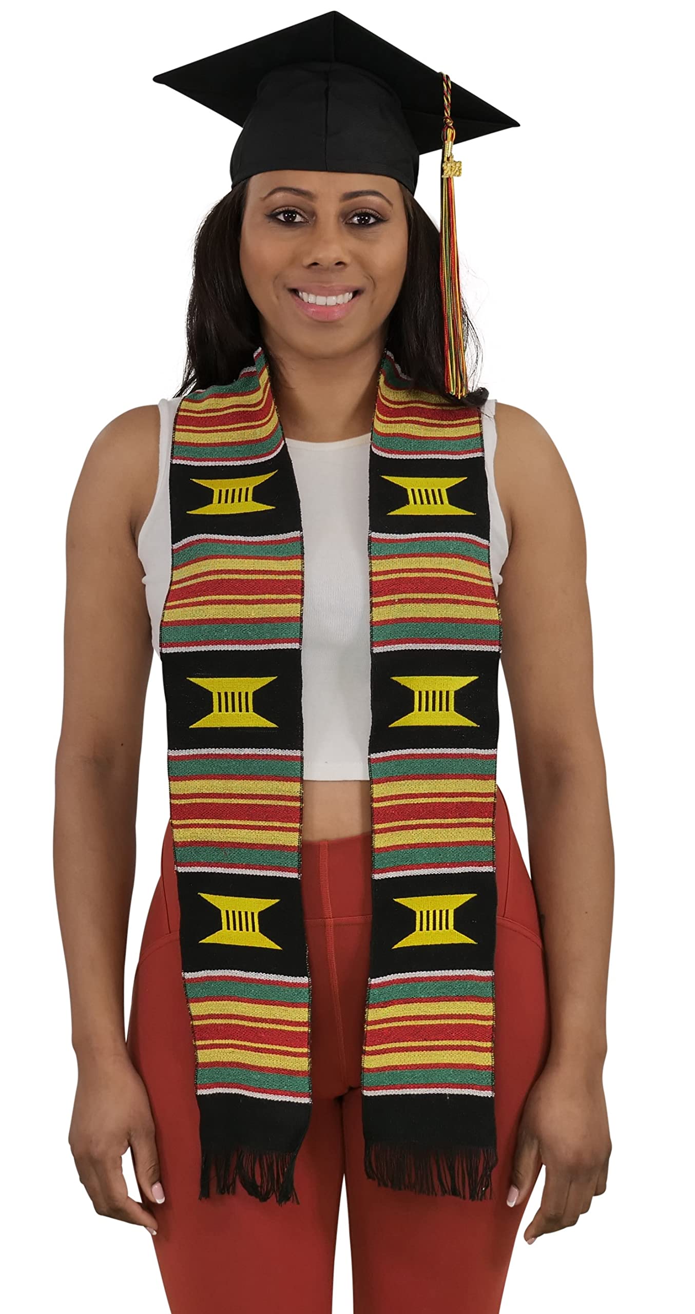 Authentic Kente Graduation Stole for Class of 2026 | Celebrate Your Culture with Traditional African Art Sash Design