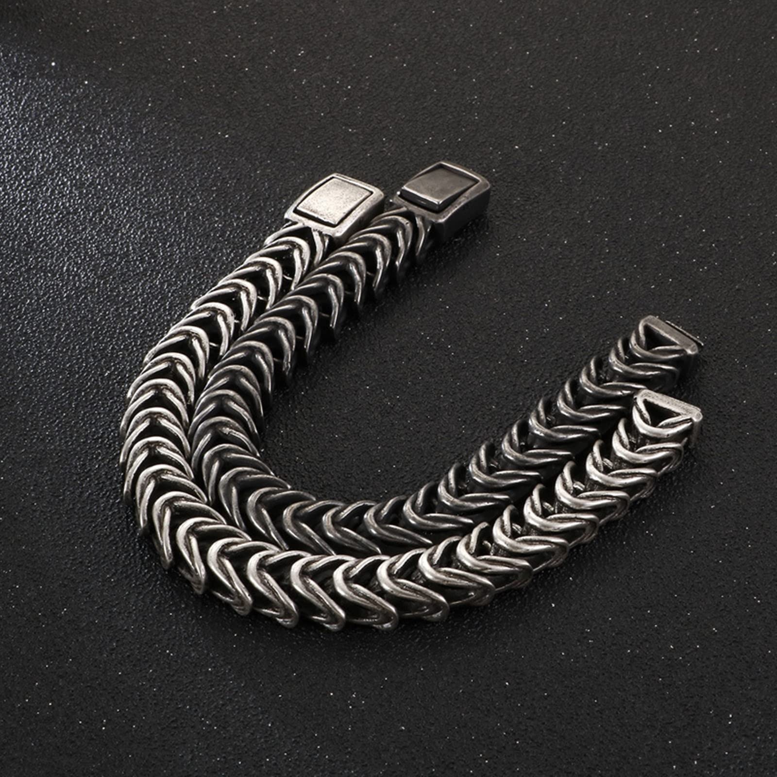 Bransoletka chłopięca, bransoletka łańcuszkowa dla mężczyzn, 210x13mm, stal nierdzewna, bez kamieni szlachetnych Baterie domowe